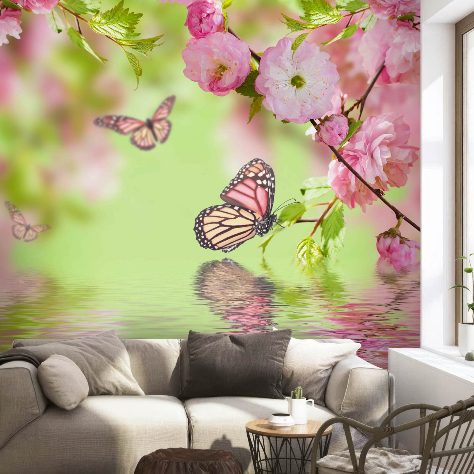 Fototapeta motýľ pristávajú na rozkvitnutom strmom pristávajú pristávajú