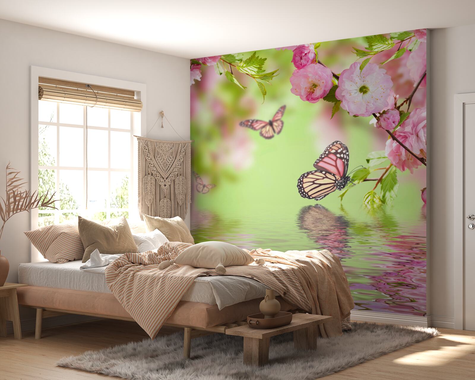 Fototapeta motýľ pristávajú na rozkvitnutom strmom pristávajú pristávajú