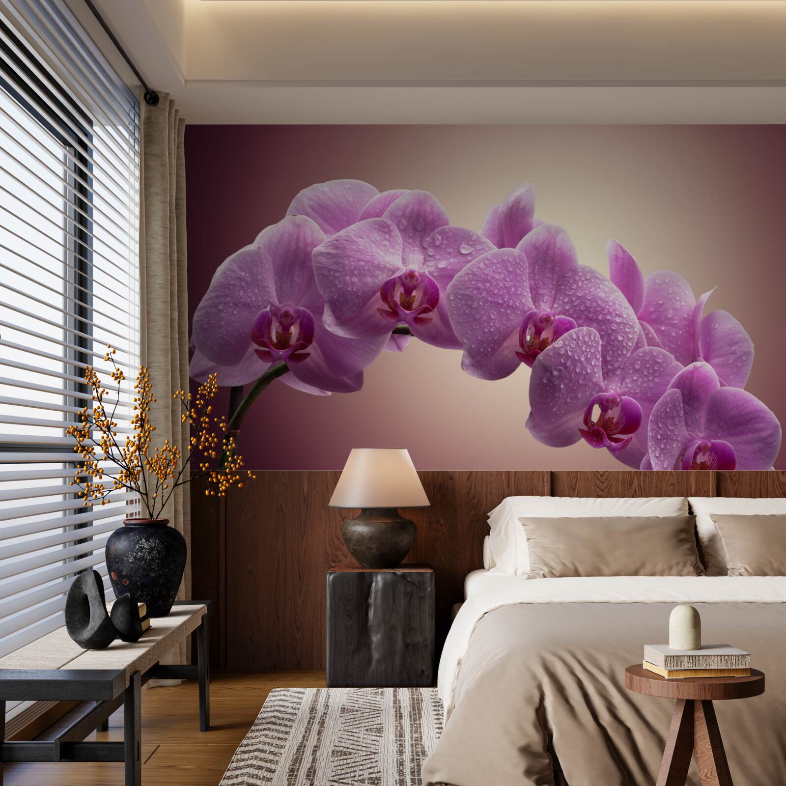 Fototapeta kvitnúca vetva orgovánovej orchidey