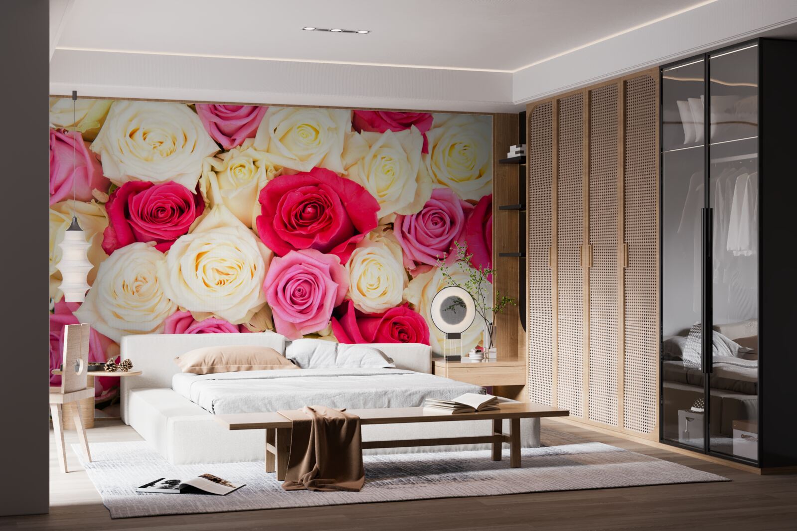 Fototapeta kytica jemných ruží v rôznych prevedeniach