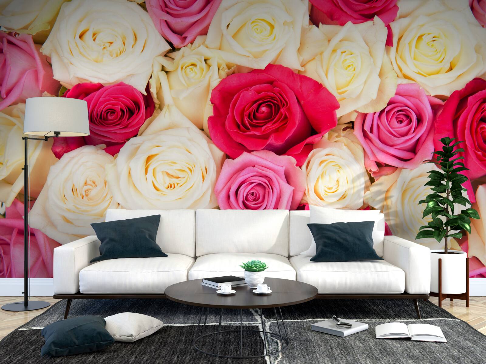 Fototapeta kytica jemných ruží v rôznych prevedeniach