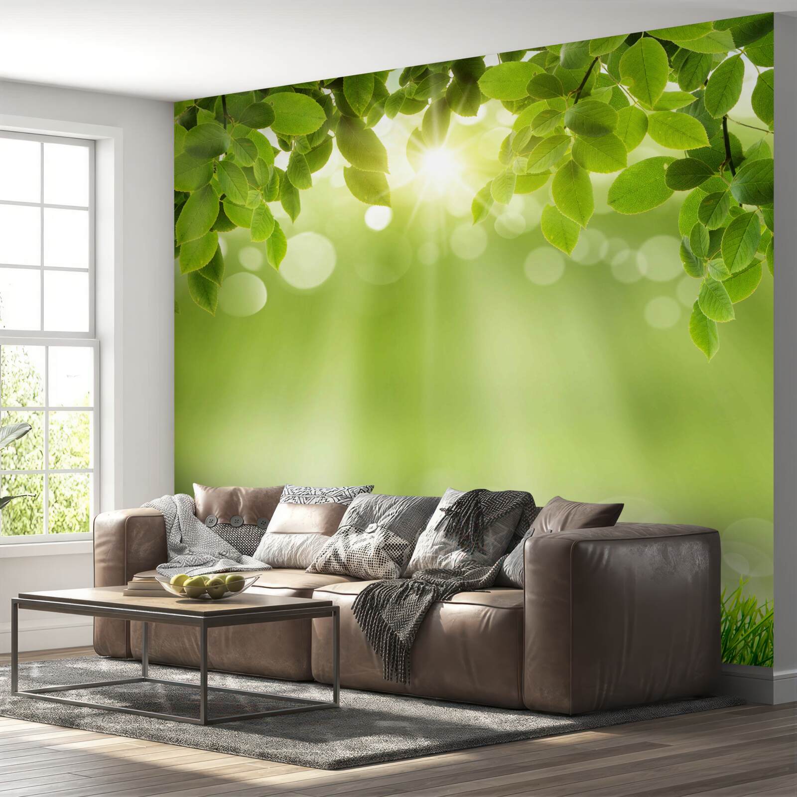 Fototapeta slnečné lúče osvetľujú lúku počas dažďa