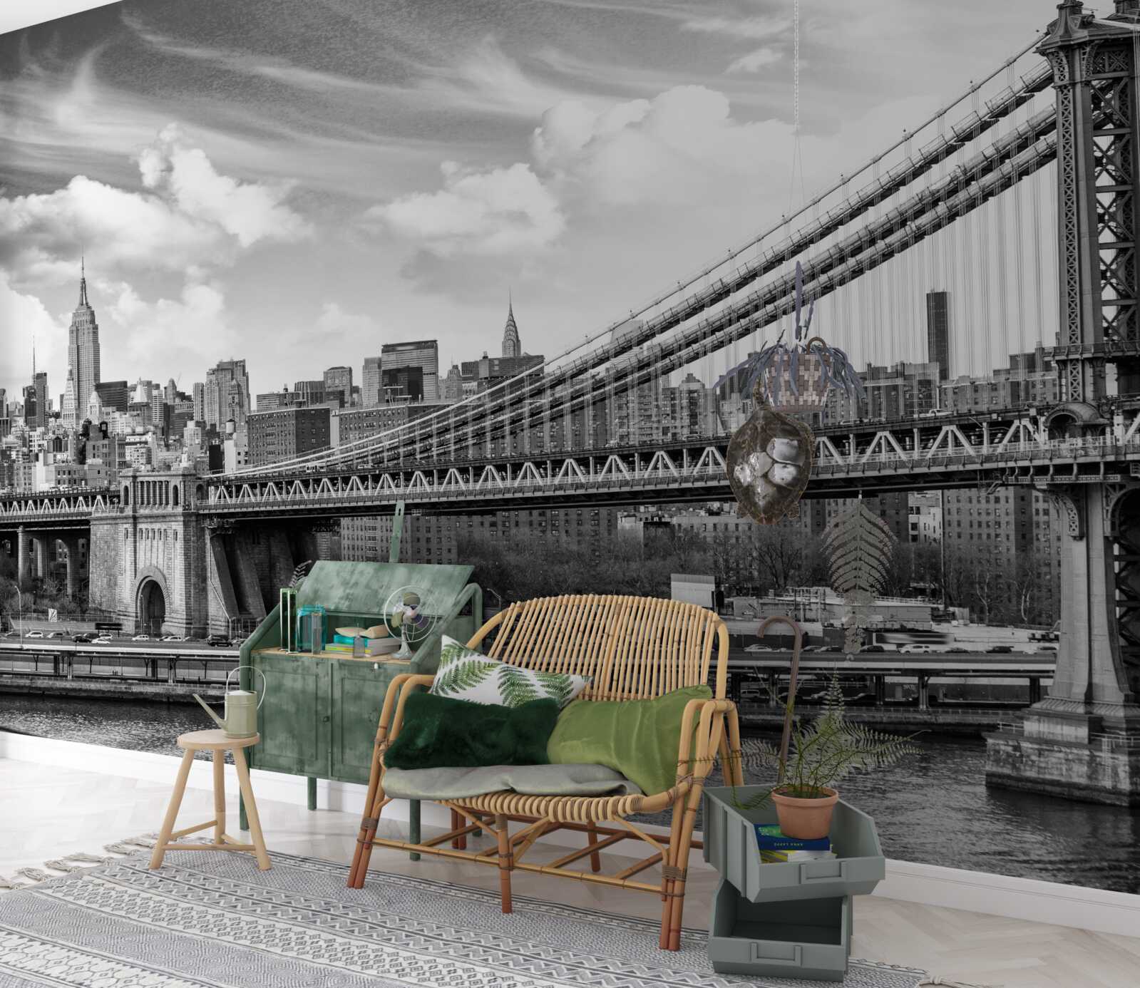 Fototapeta zničený mestský most cez rieku