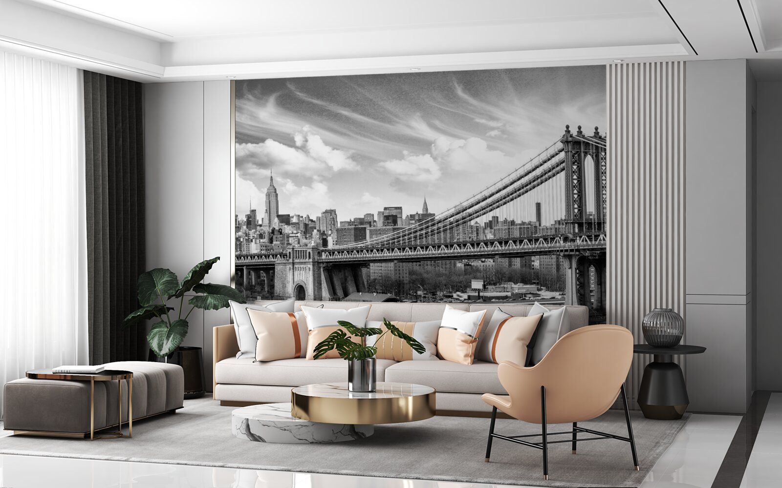 Fototapeta zničený mestský most cez rieku