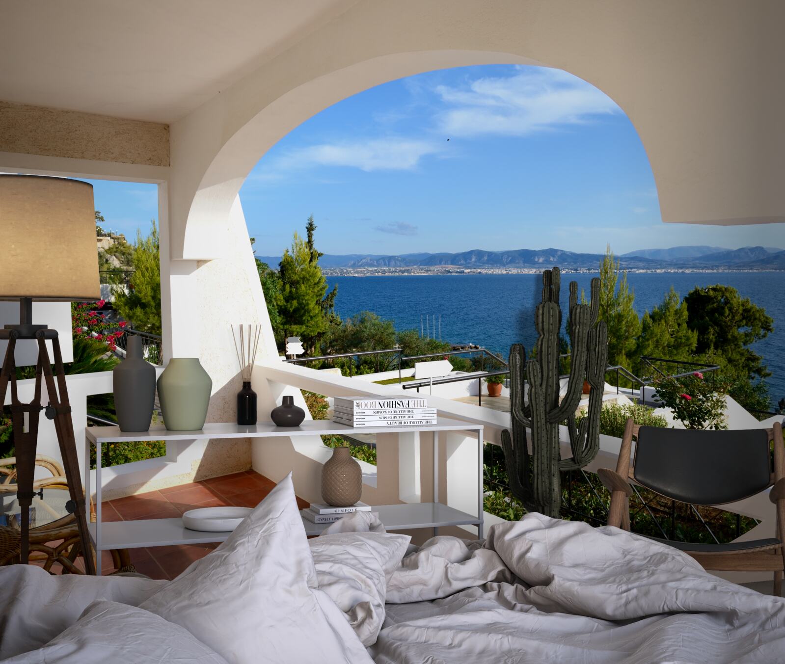 Fototapeta Pohodlná terasa s výhľadom na oceán