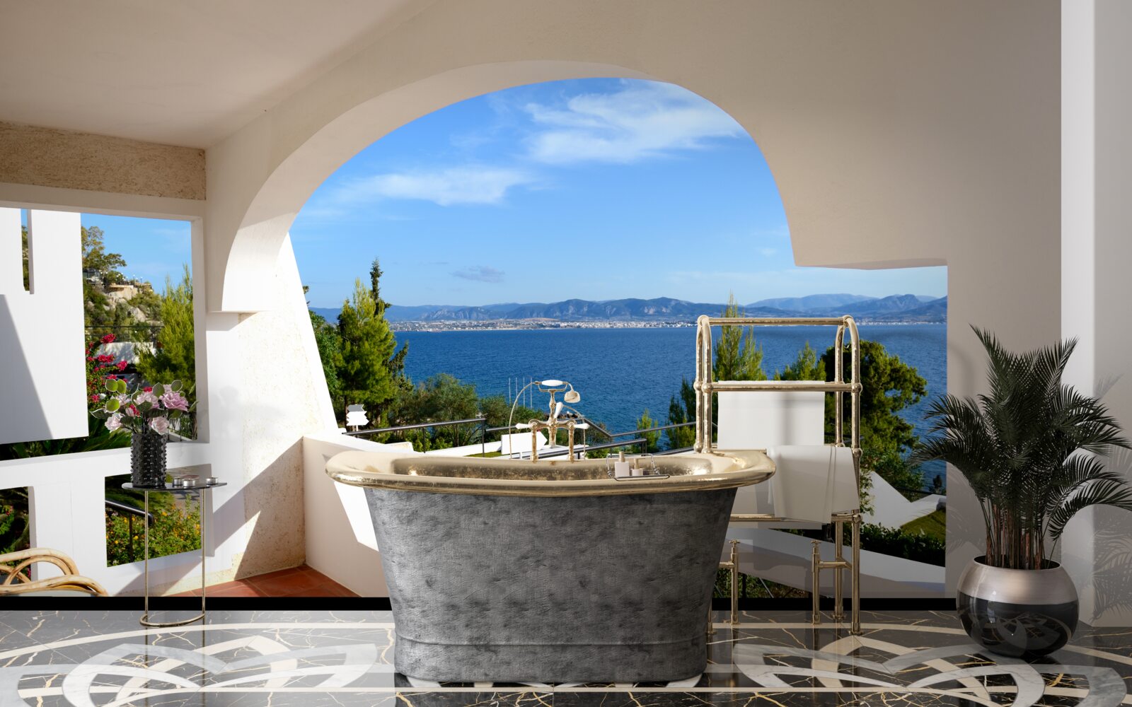 Fototapeta Pohodlná terasa s výhľadom na oceán