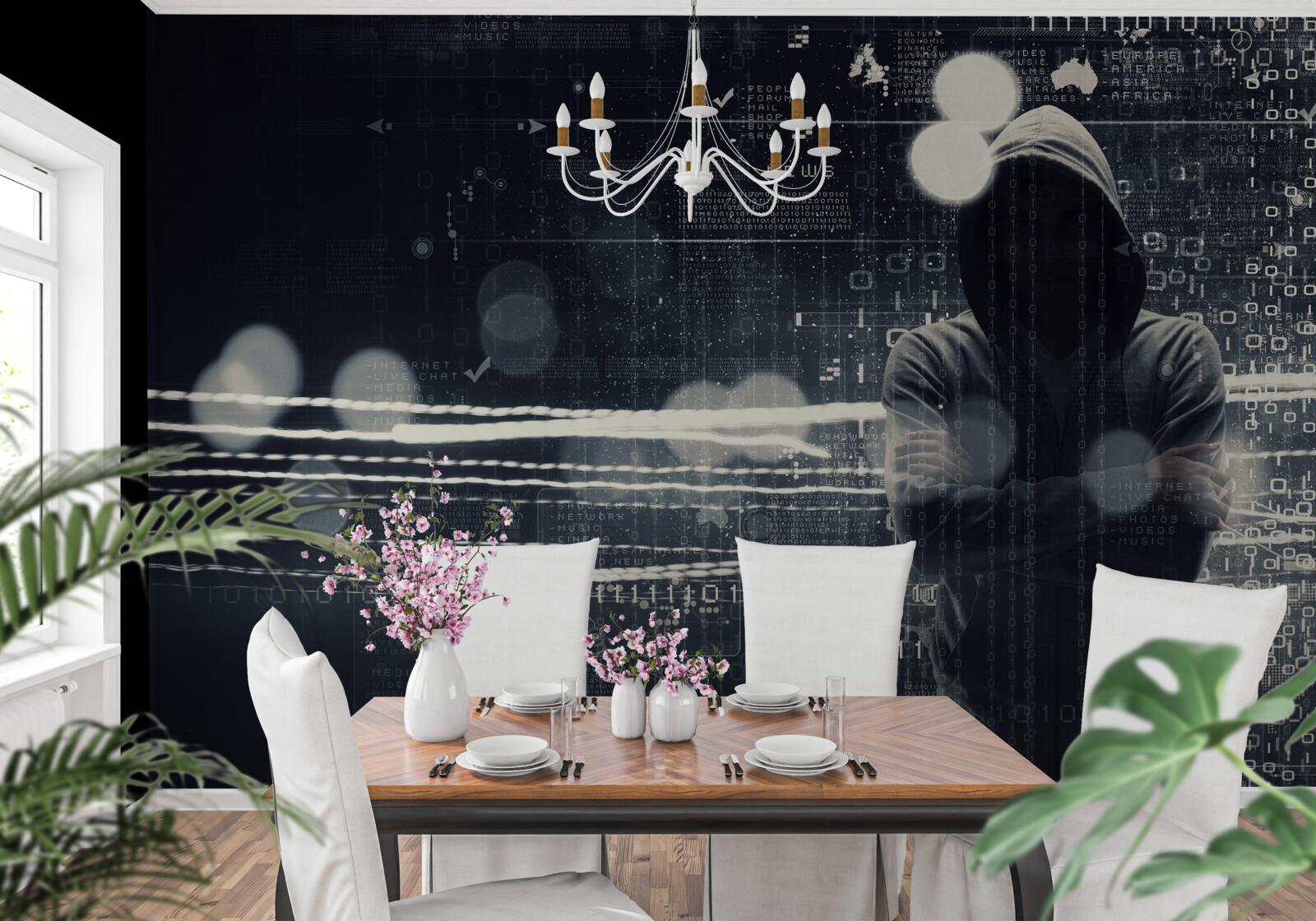 Fototapeta postoj s kapucňou na rozostrenom zadí