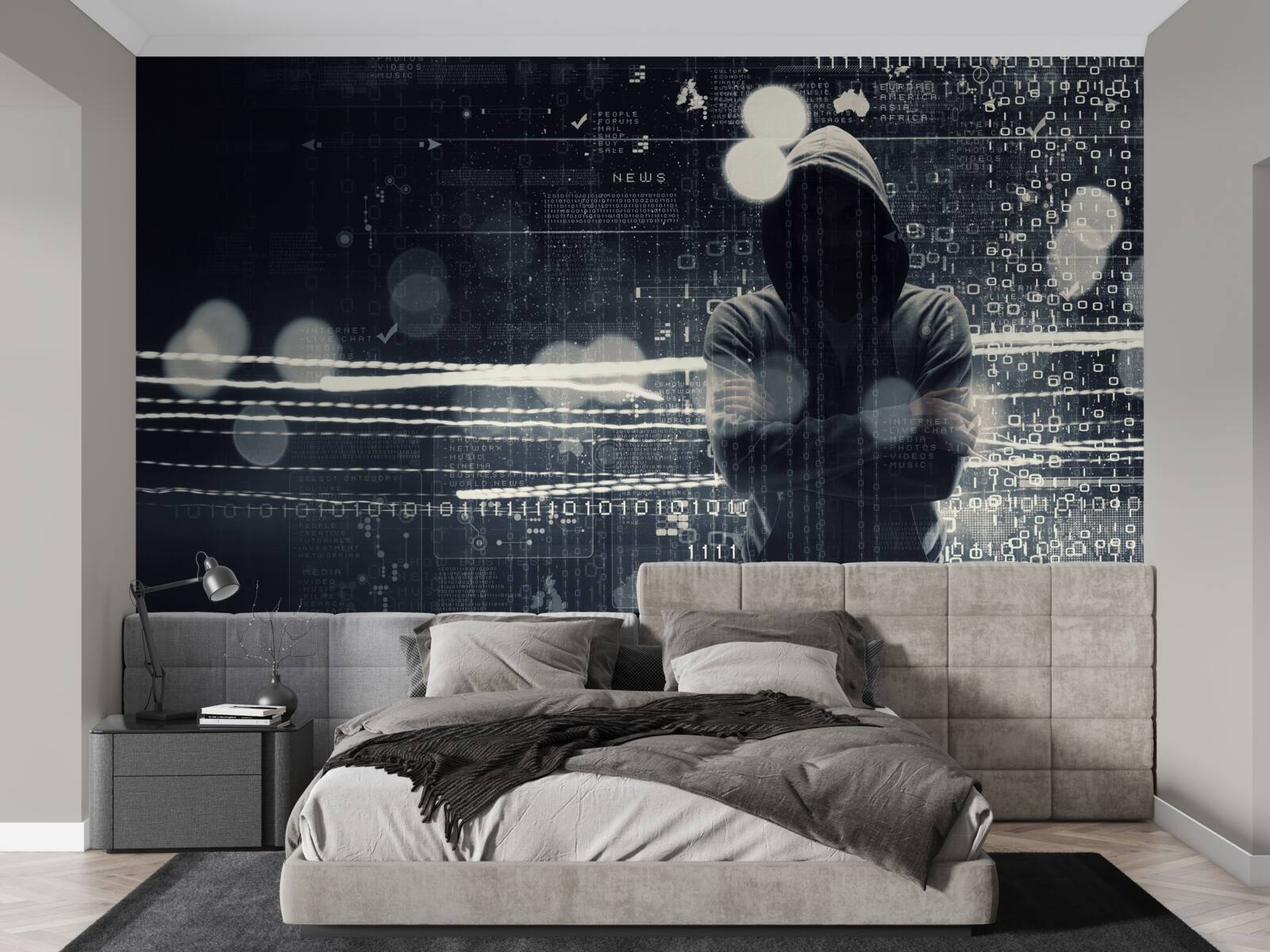 Fototapeta postoj s kapucňou na rozostrenom zadí