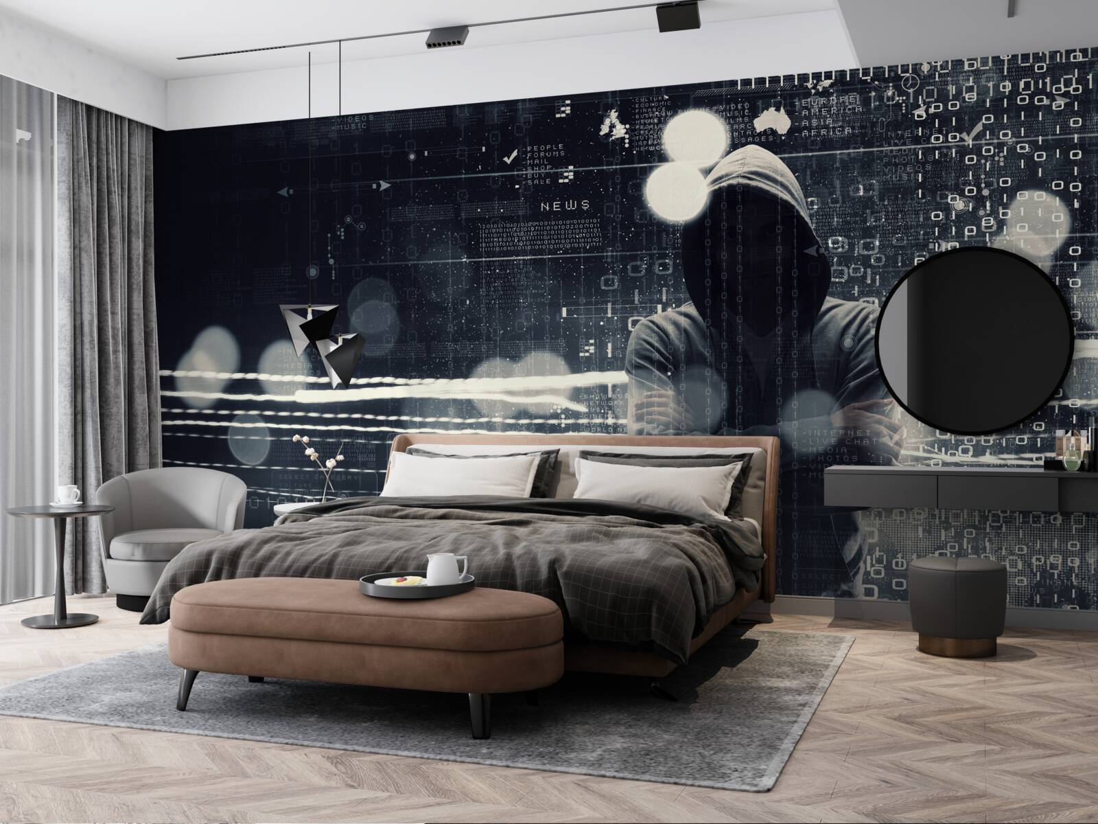 Fototapeta postoj s kapucňou na rozostrenom zadí