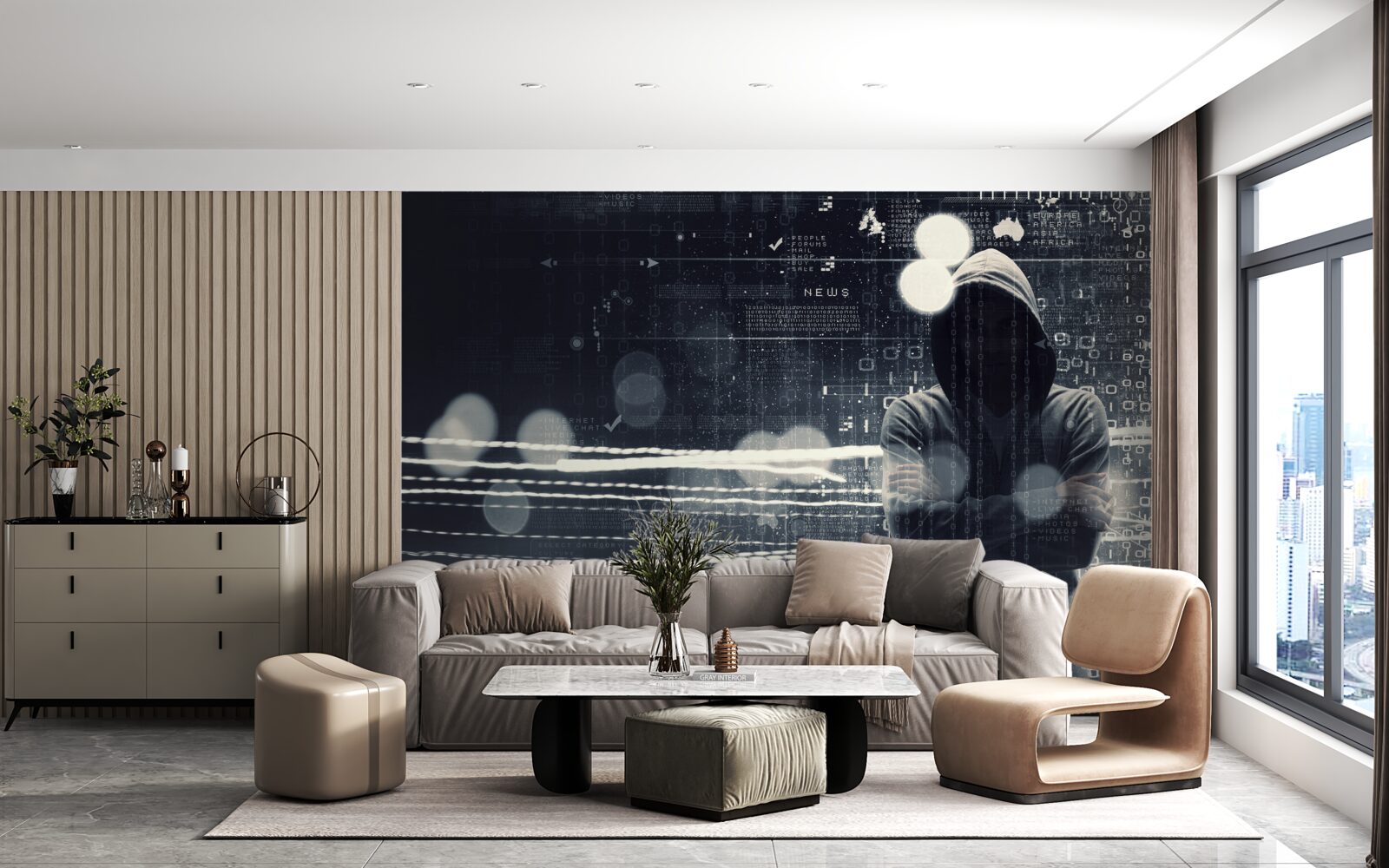 Fototapeta postoj s kapucňou na rozostrenom zadí