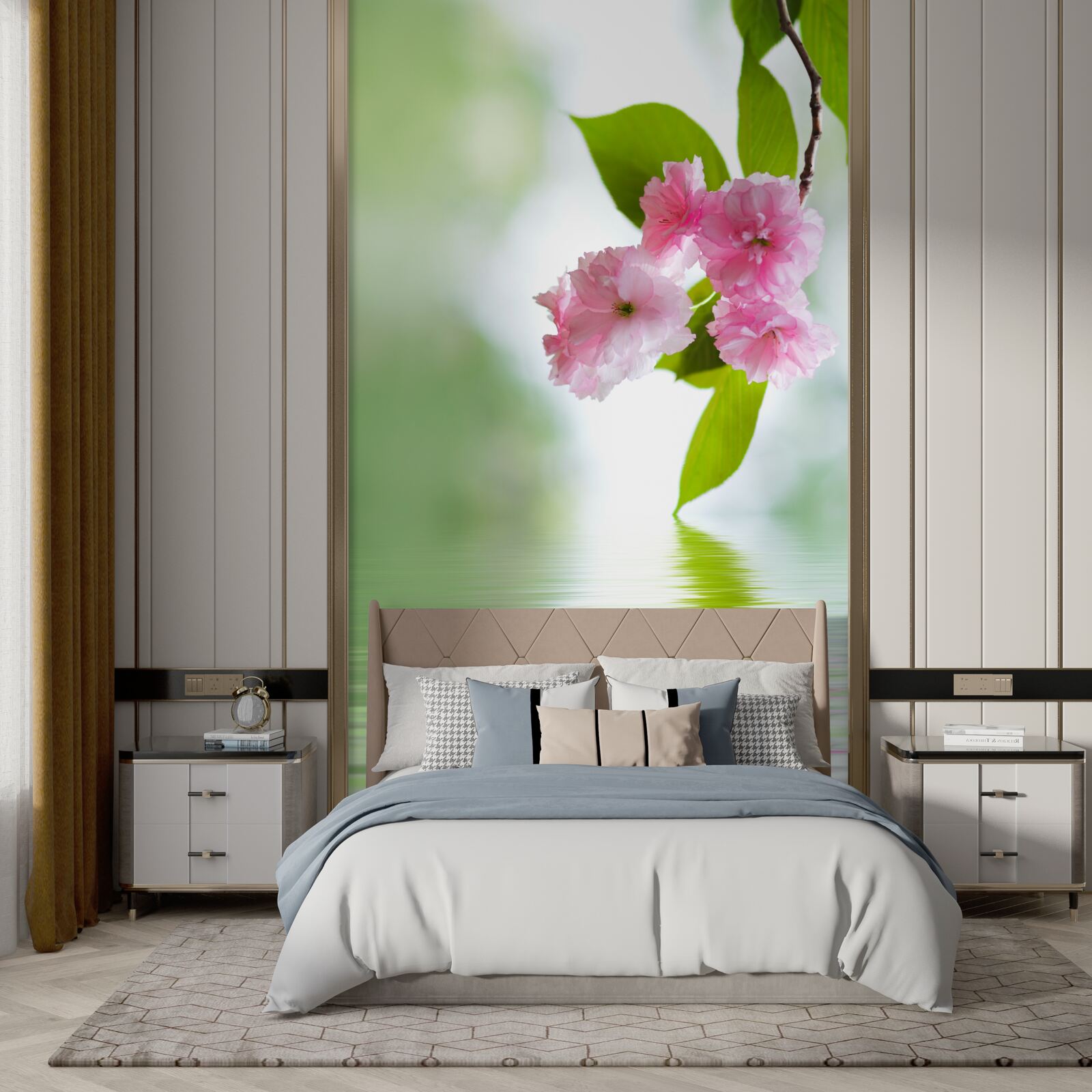 Fototapeta sakury kvitnúce na konároch pri vode