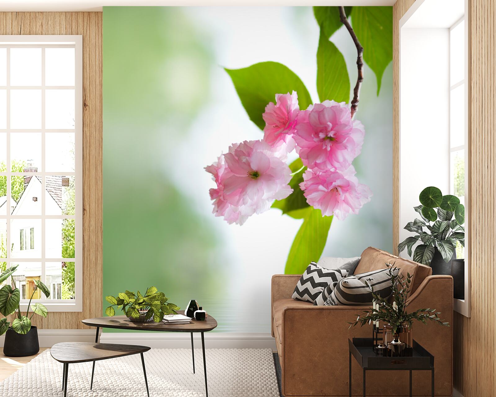 Fototapeta sakury kvitnúce na konároch pri vode