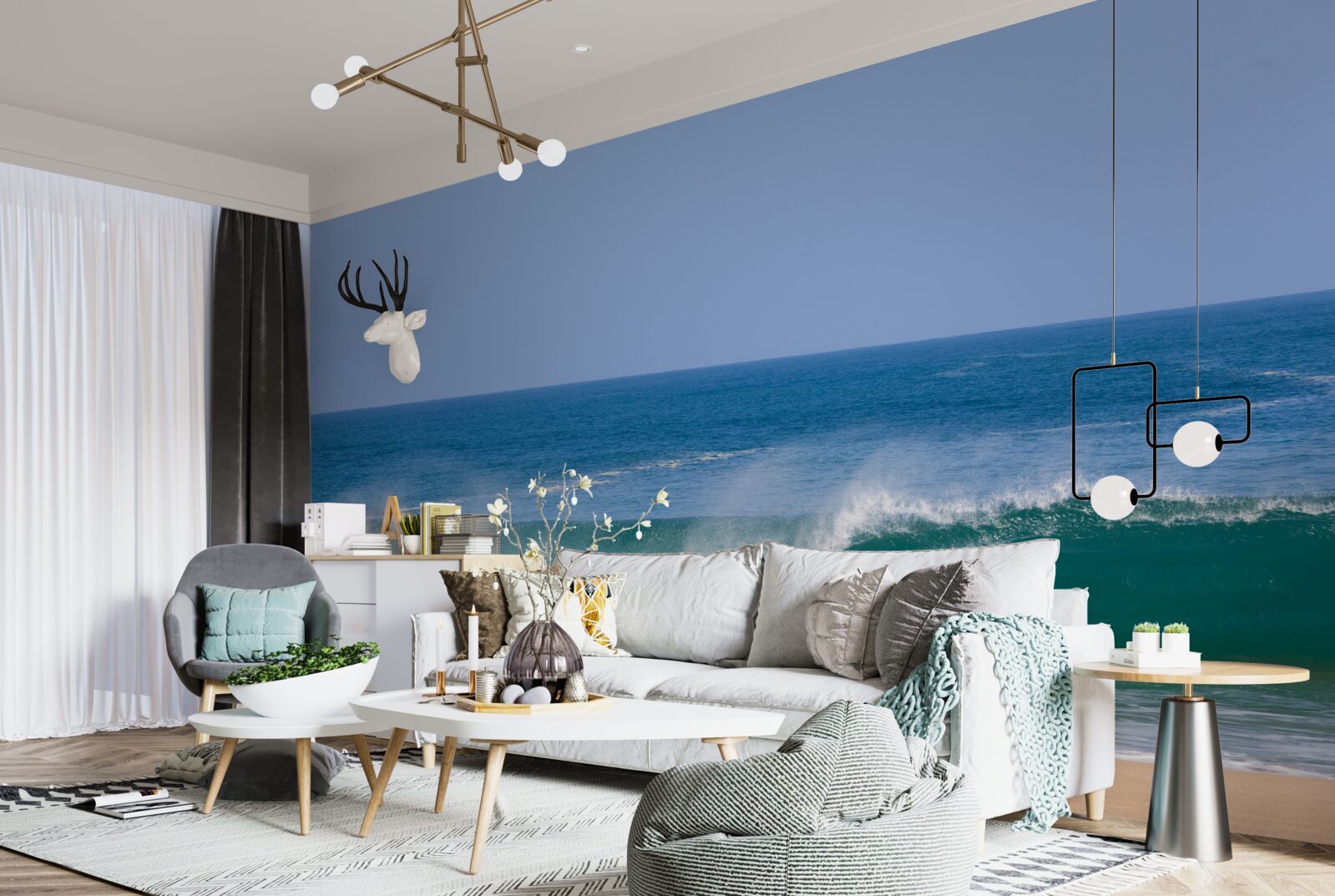 Fototapeta veľké oceánske vlny pri pobreží