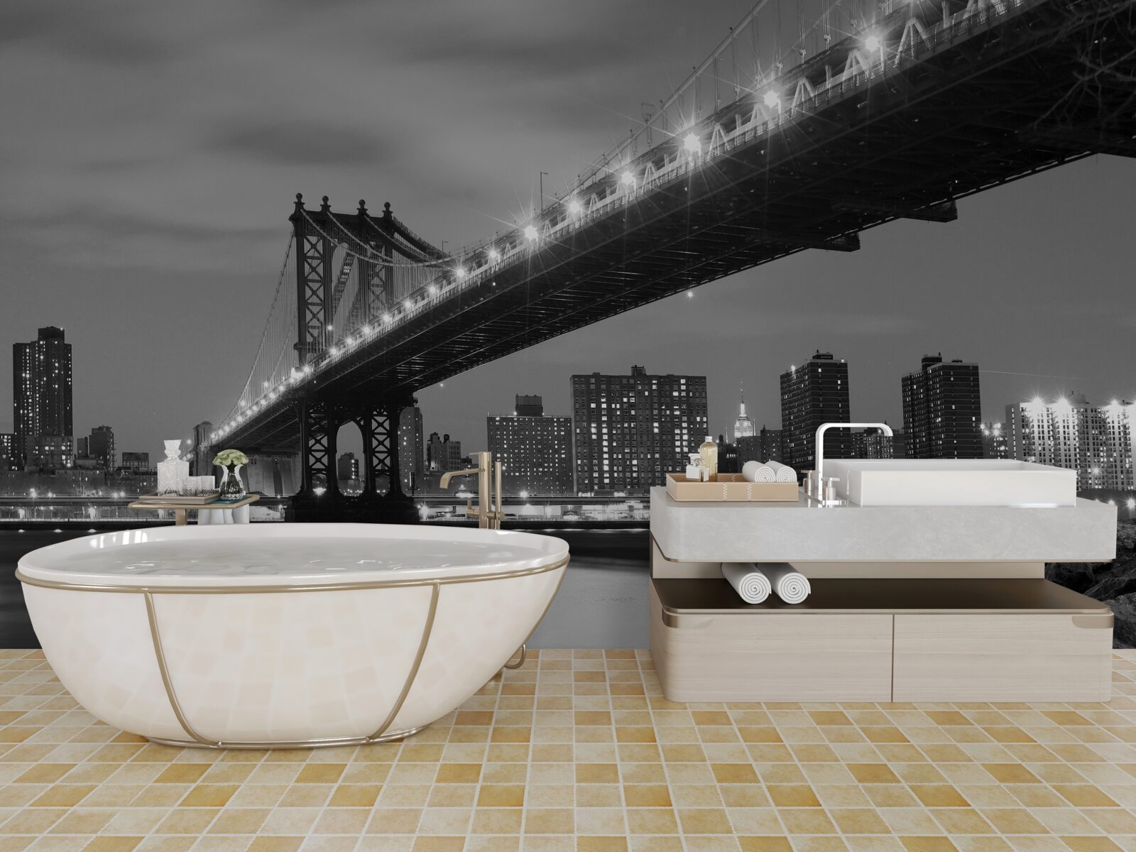 Fototapeta Osvetlenie Manhattanského mosta