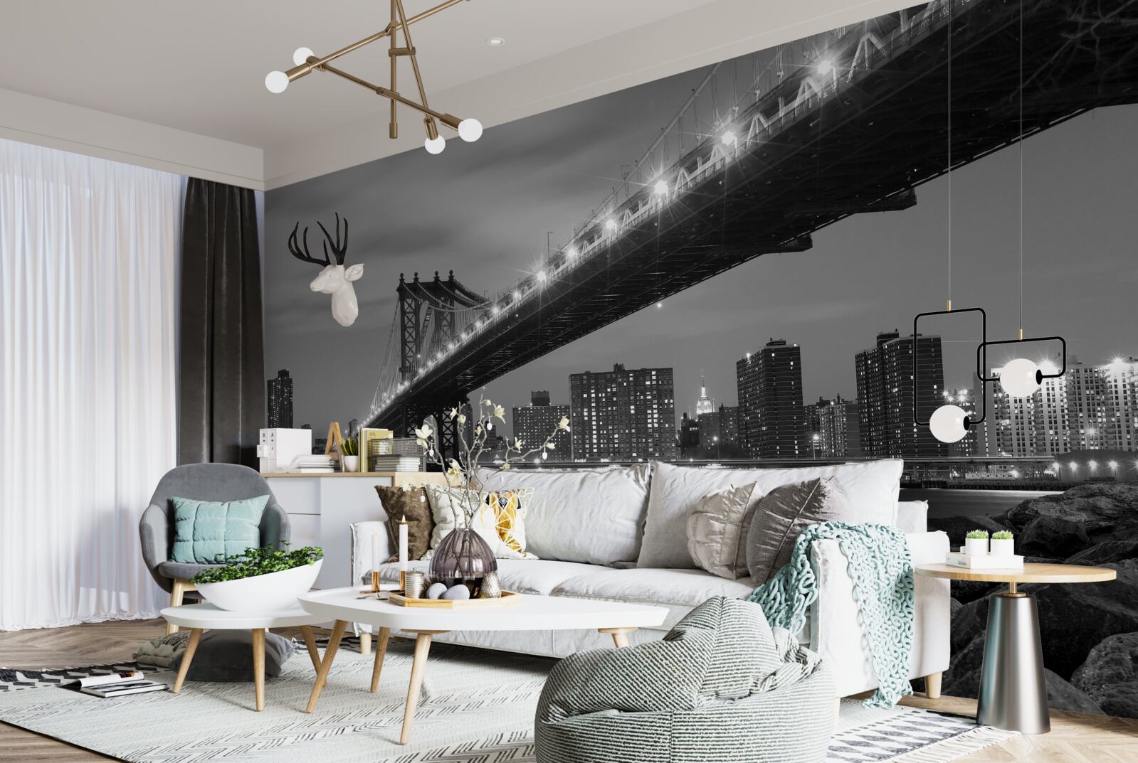 Fototapeta Osvetlenie Manhattanského mosta