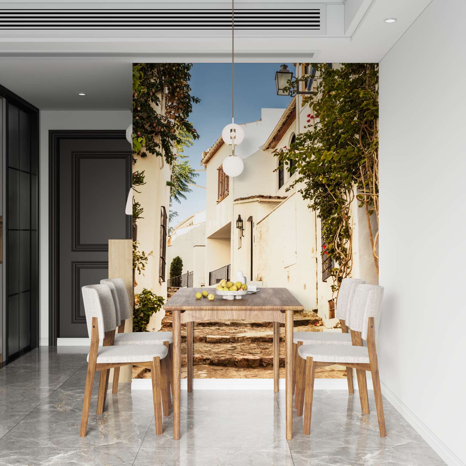 Fototapeta zeleň na starej ulici v Grécku