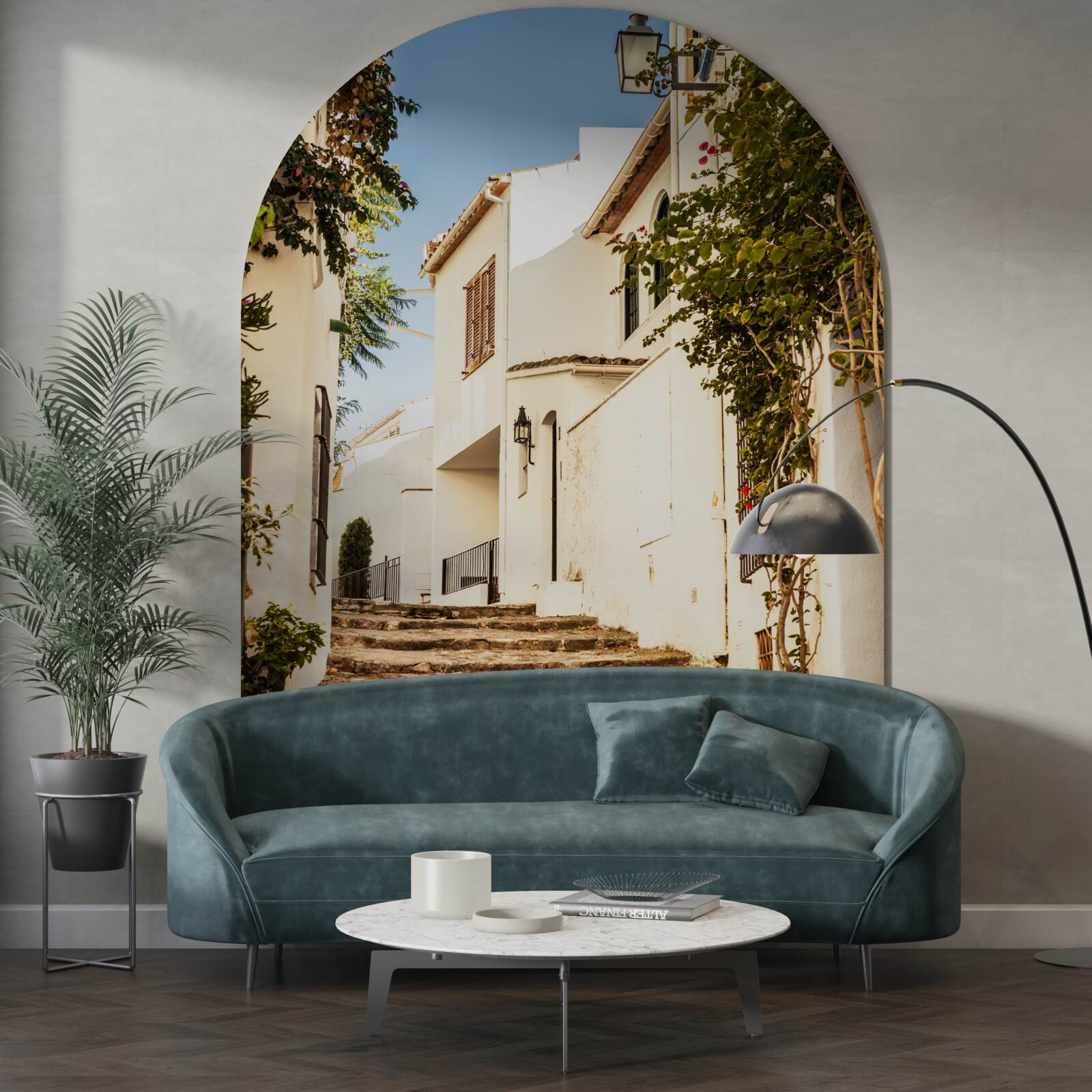 Fototapeta zeleň na starej ulici v Grécku