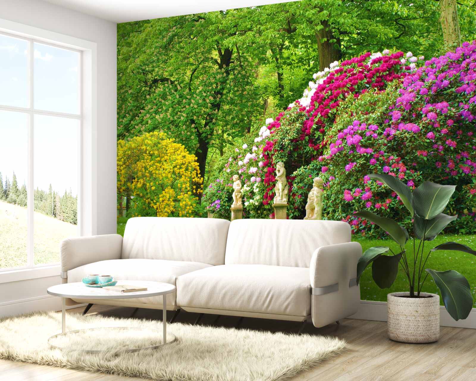 Fototapeta kríky rôznych farieb medzi zeleň