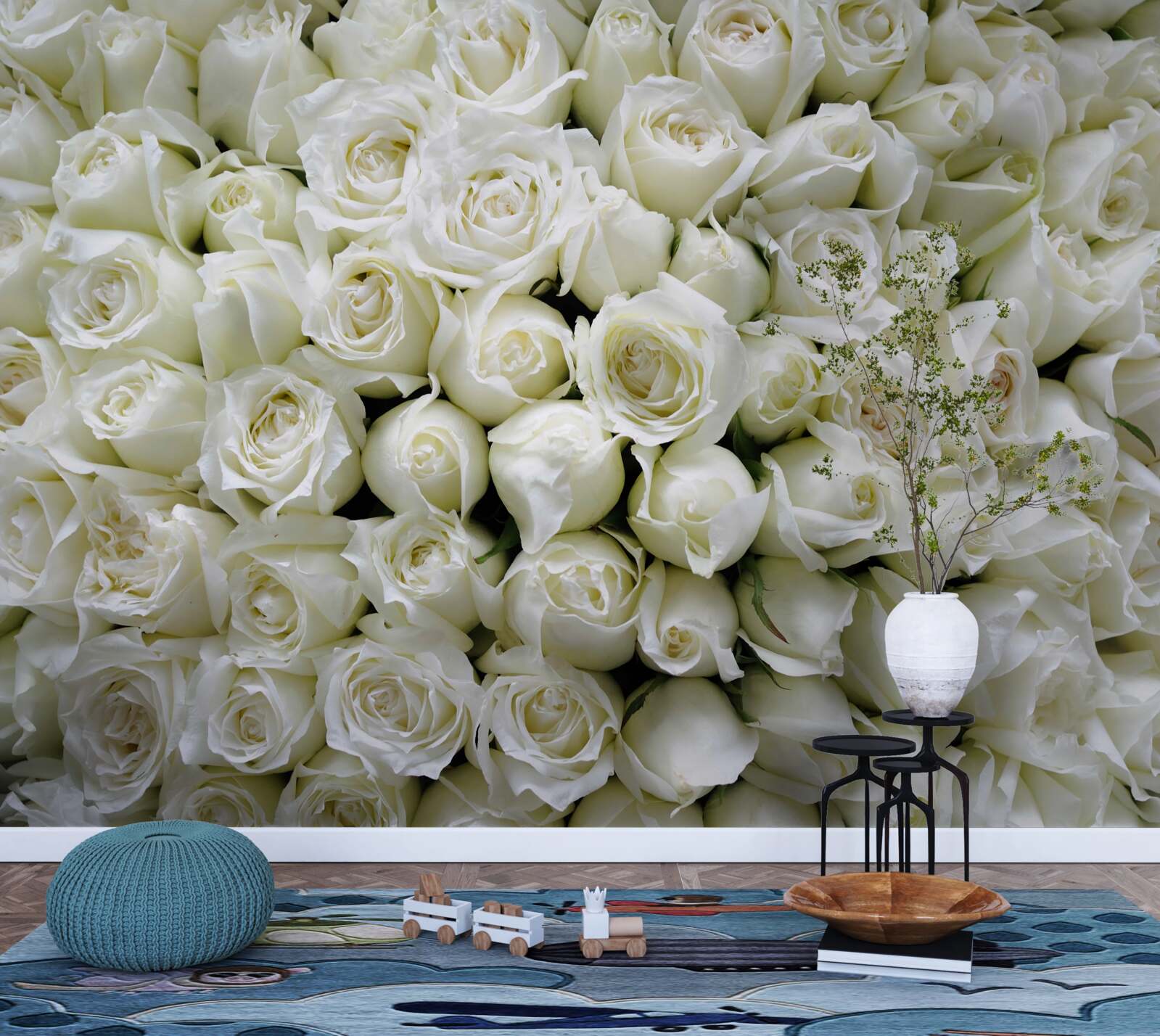 Fototapeta kytica mnohých snehových ruží