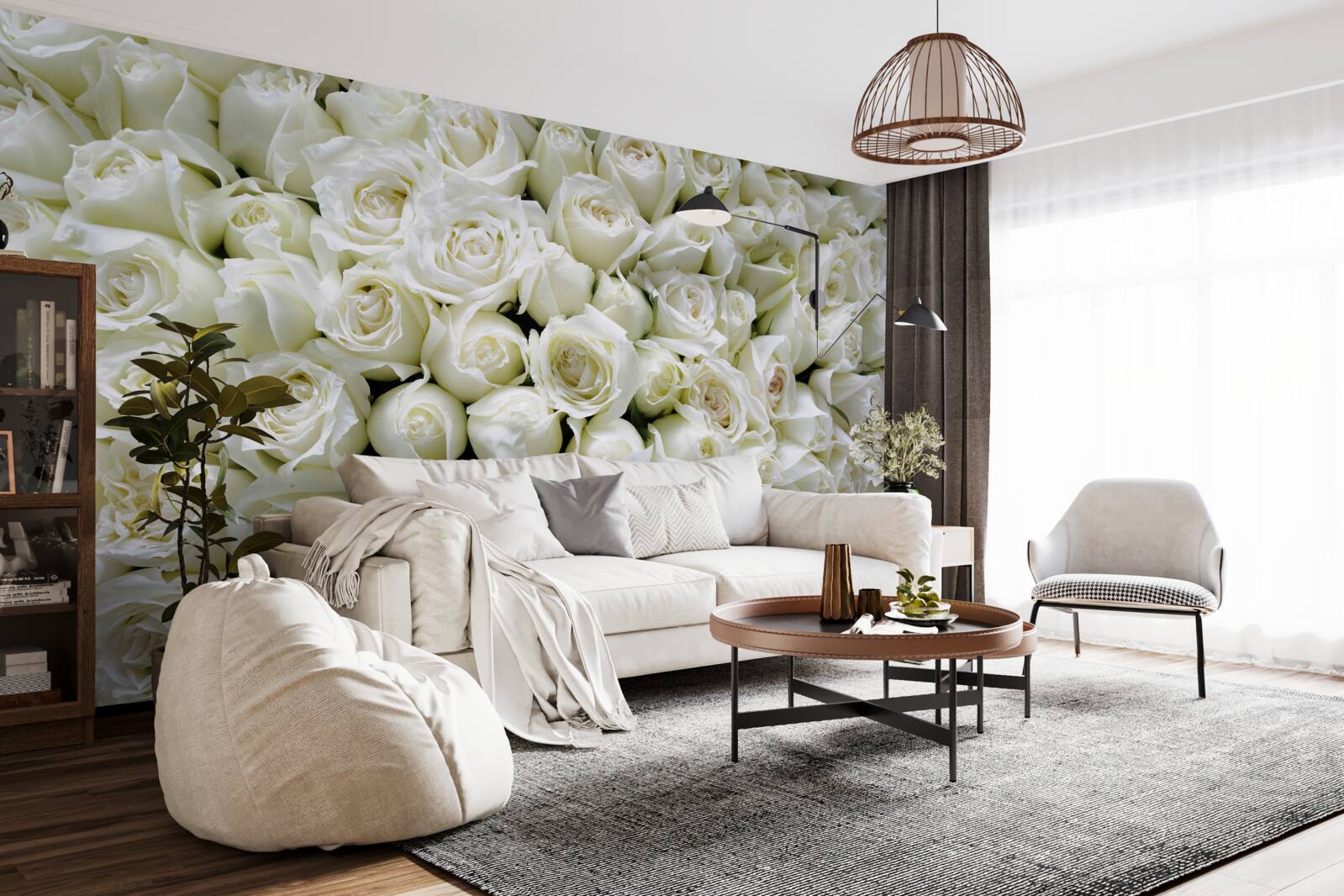 Fototapeta kytica mnohých snehových ruží