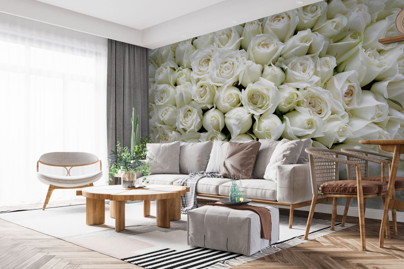 Fototapeta kytica mnohých snehových ruží