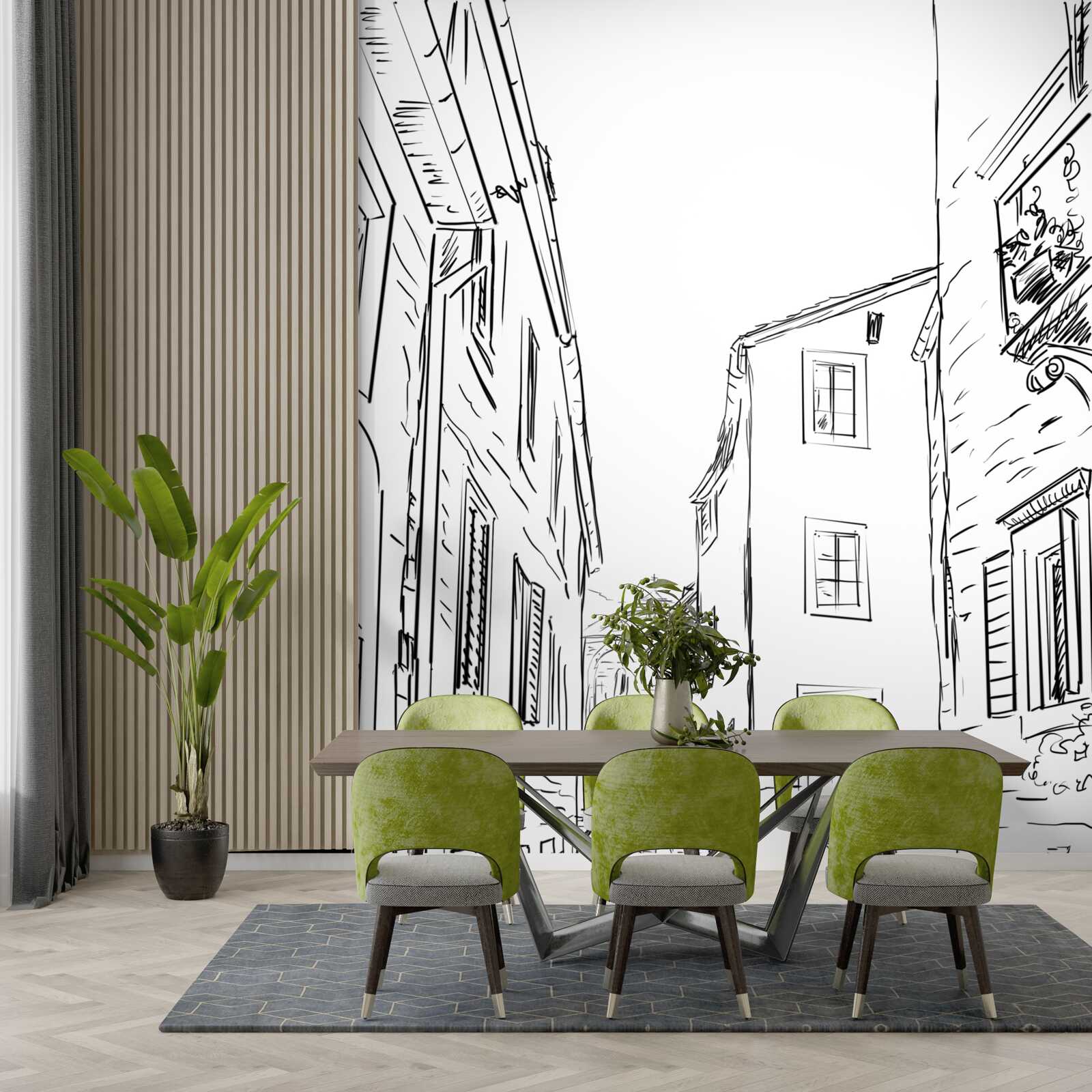 Fototapeta kresba ceruzkou starovekého mesta