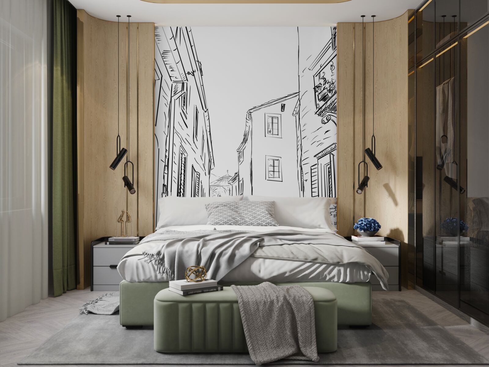 Fototapeta kresba ceruzkou starovekého mesta