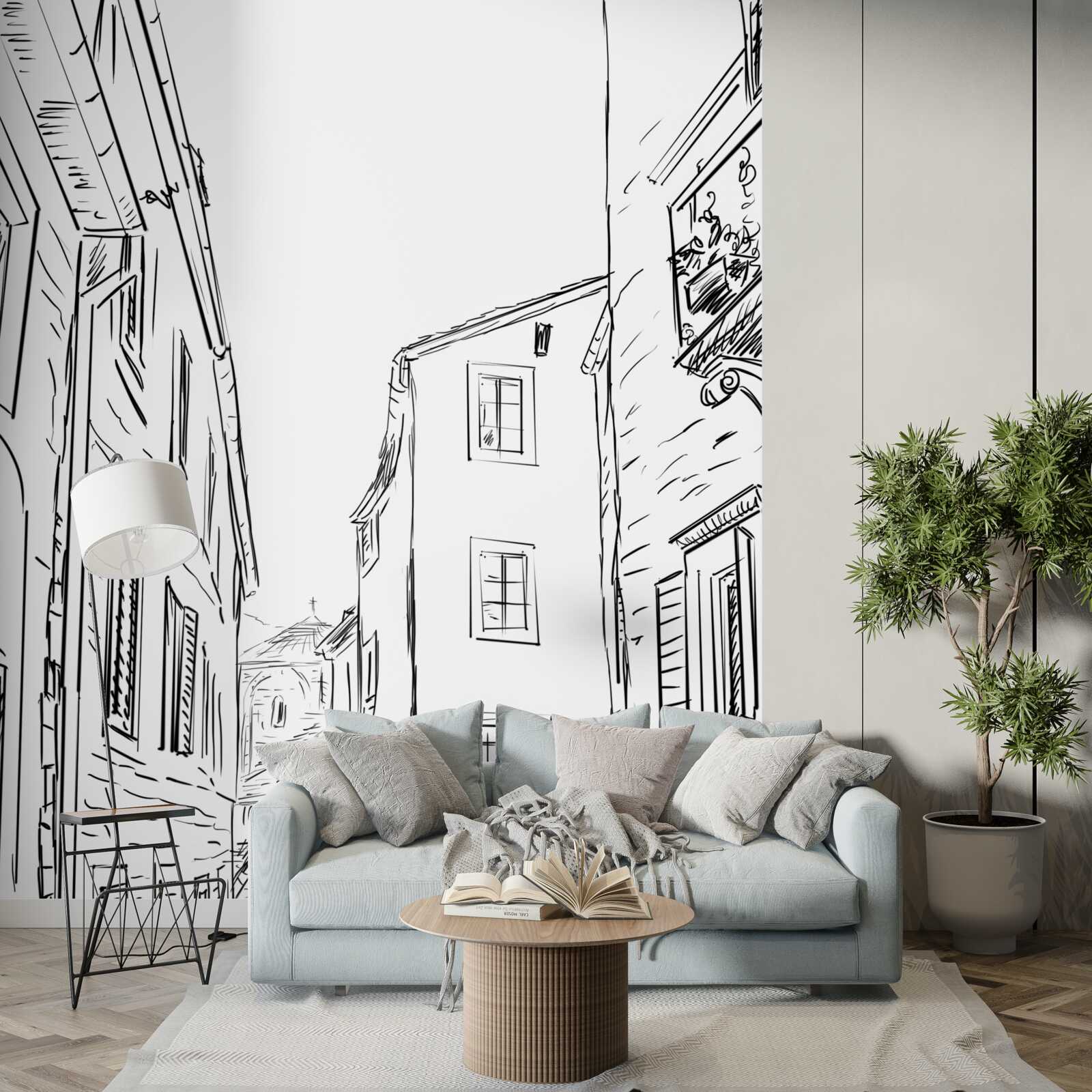 Fototapeta kresba ceruzkou starovekého mesta