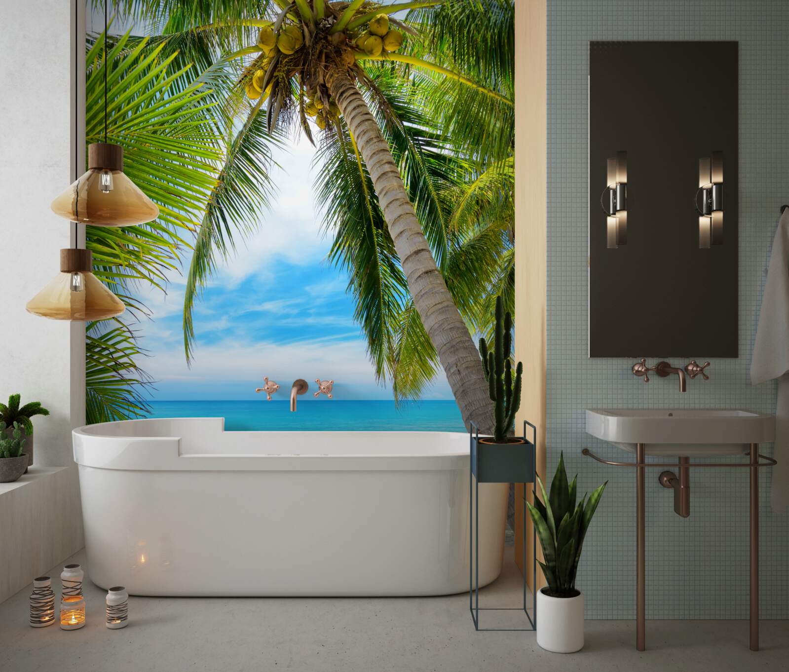 Fototapeta banánová palma na tropickom pobreží