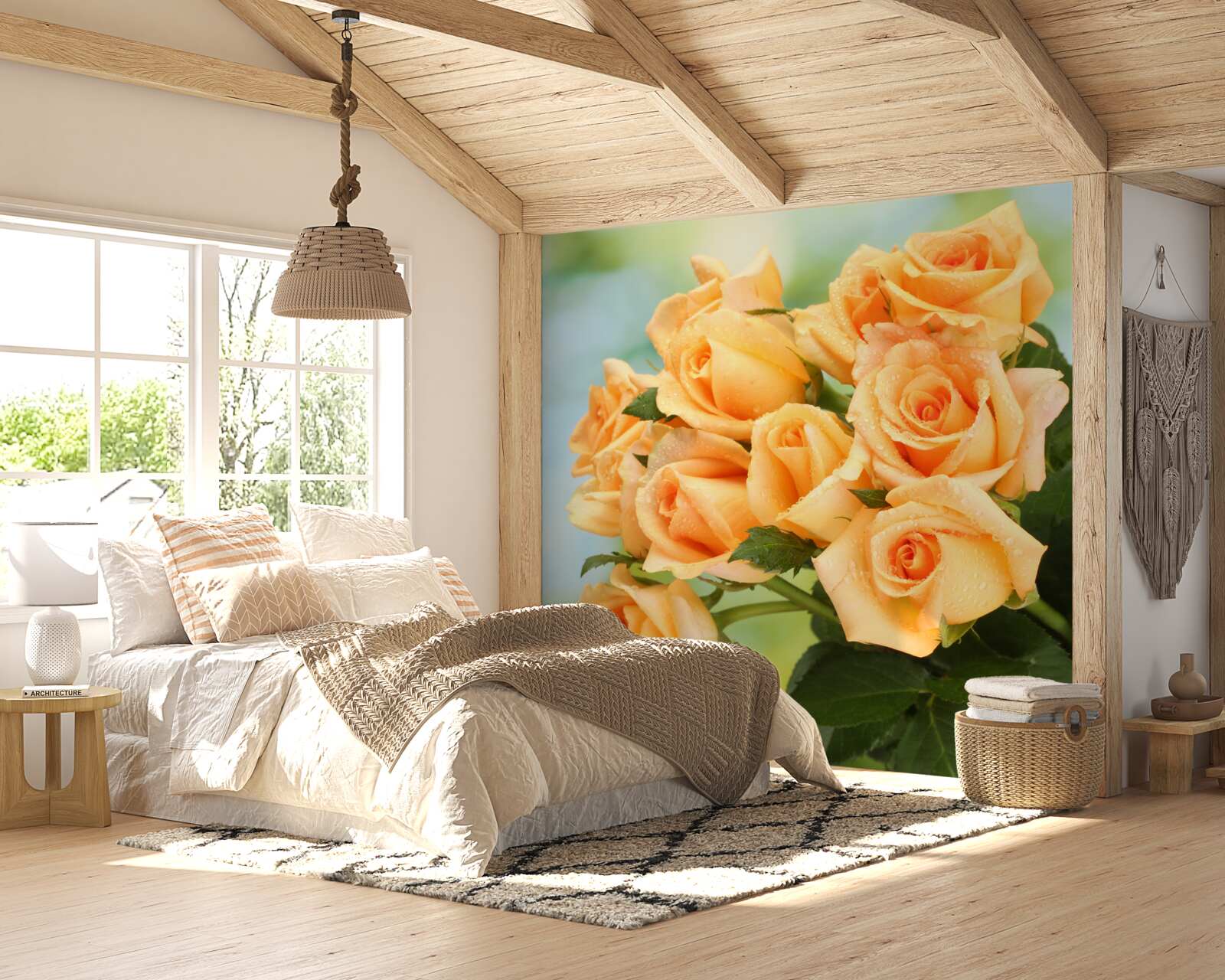 Fototapeta aranžmán broskyňových ruží