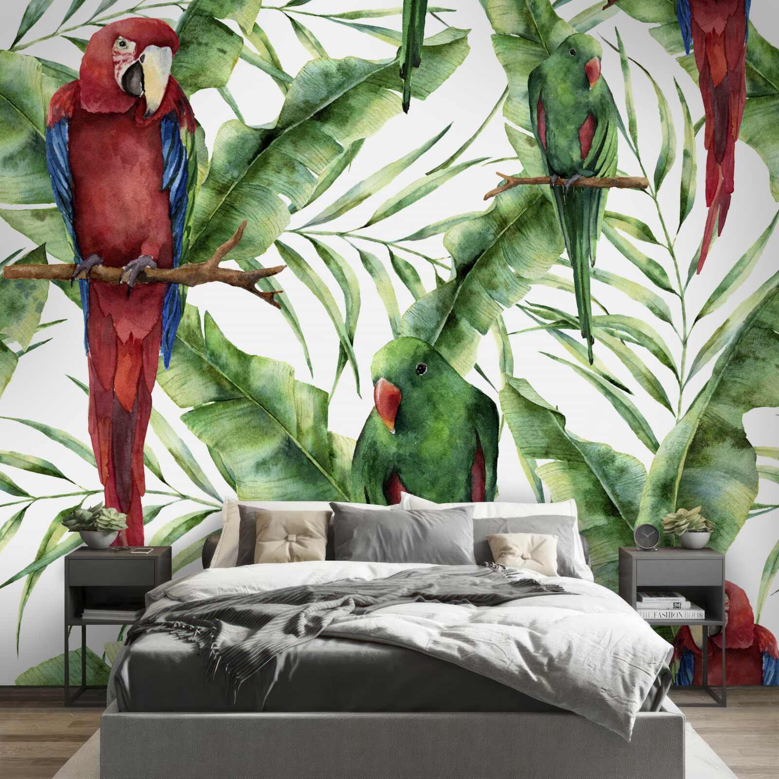 Fototapeta tropické konáre s papagájmi
