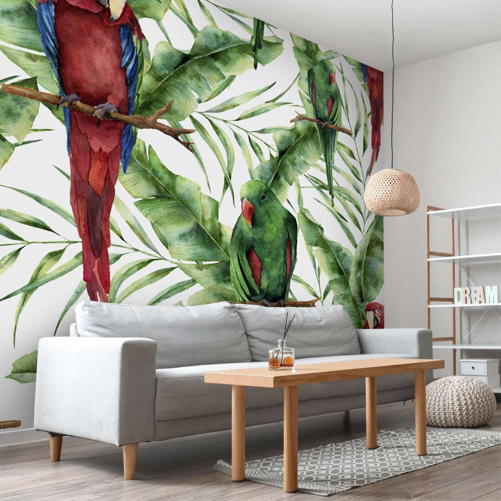 Fototapeta tropické konáre s papagájmi