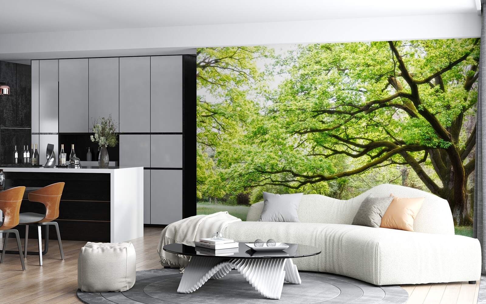 Fototapeta starý útes so zelenými listami v letných dňoch