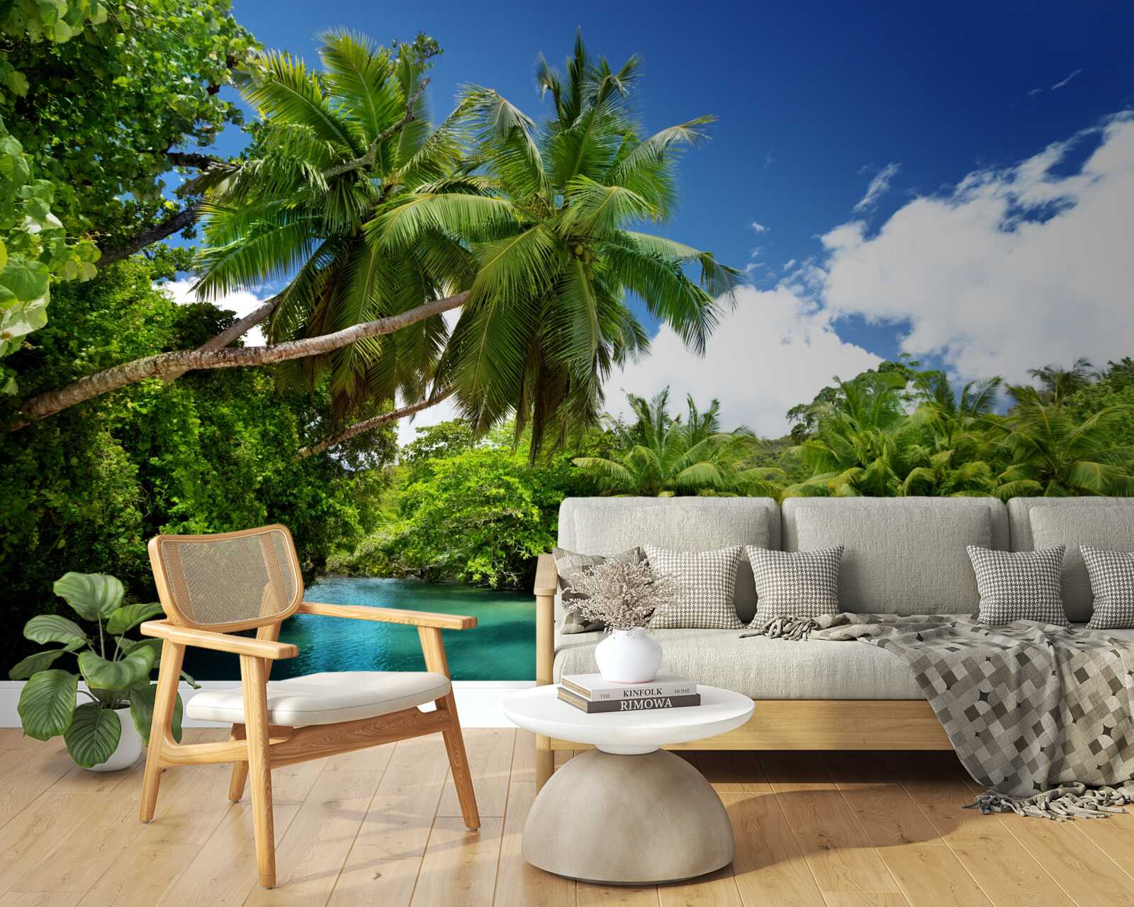 Fototapeta tropické palmy a Tyrkysová voda