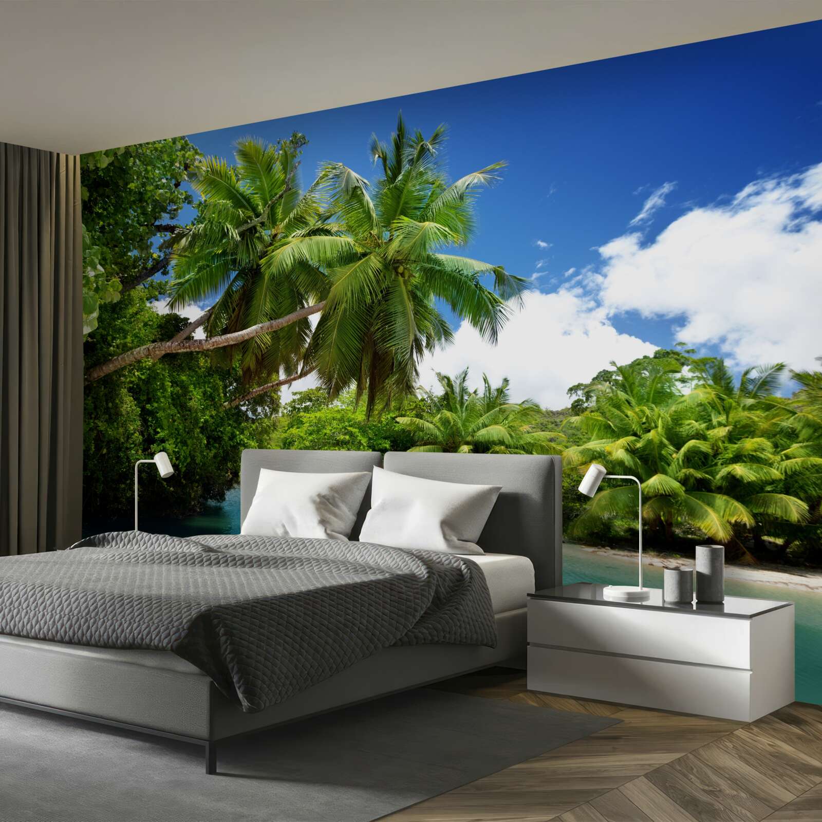 Fototapeta tropické palmy a Tyrkysová voda