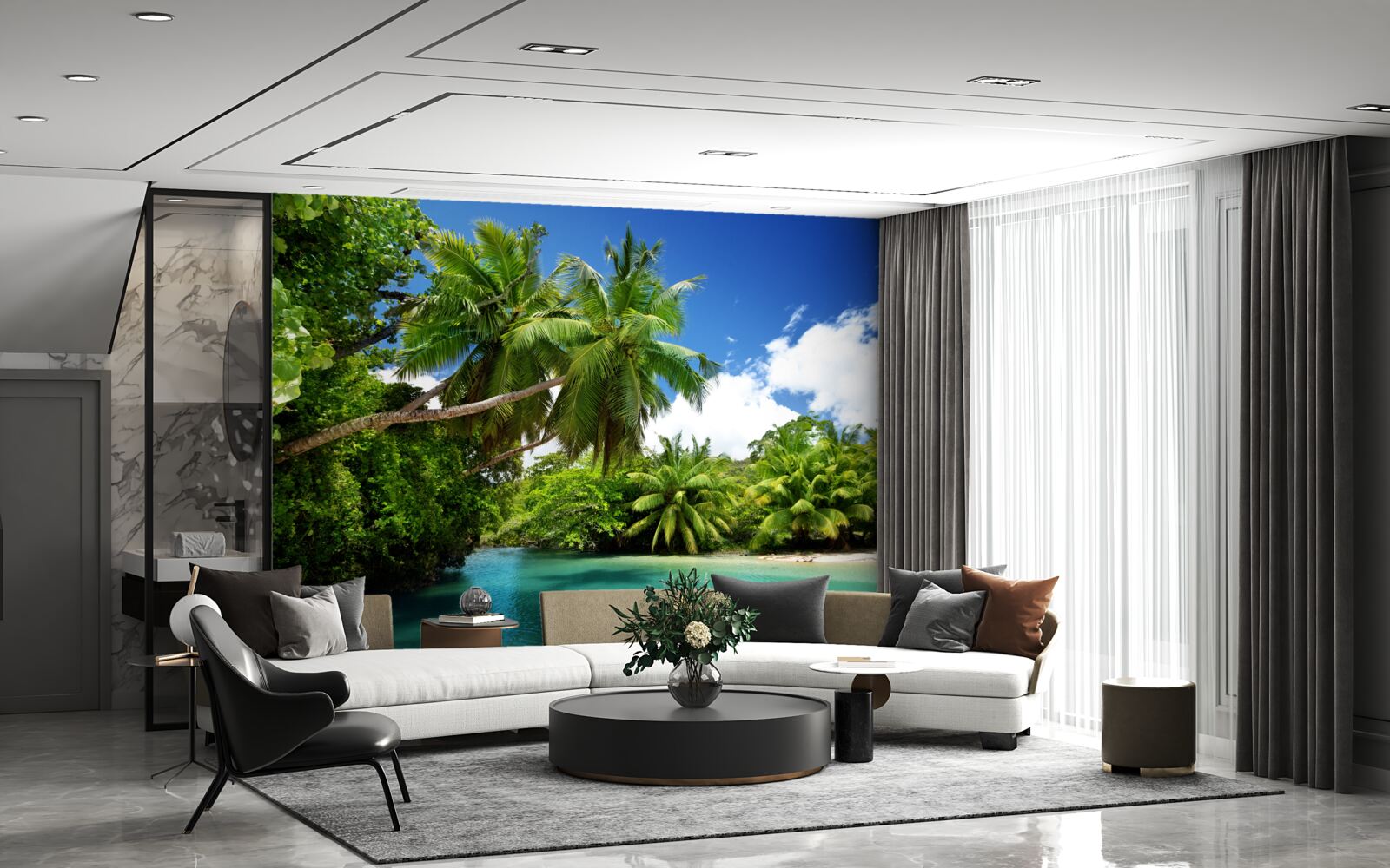 Fototapeta tropické palmy a Tyrkysová voda