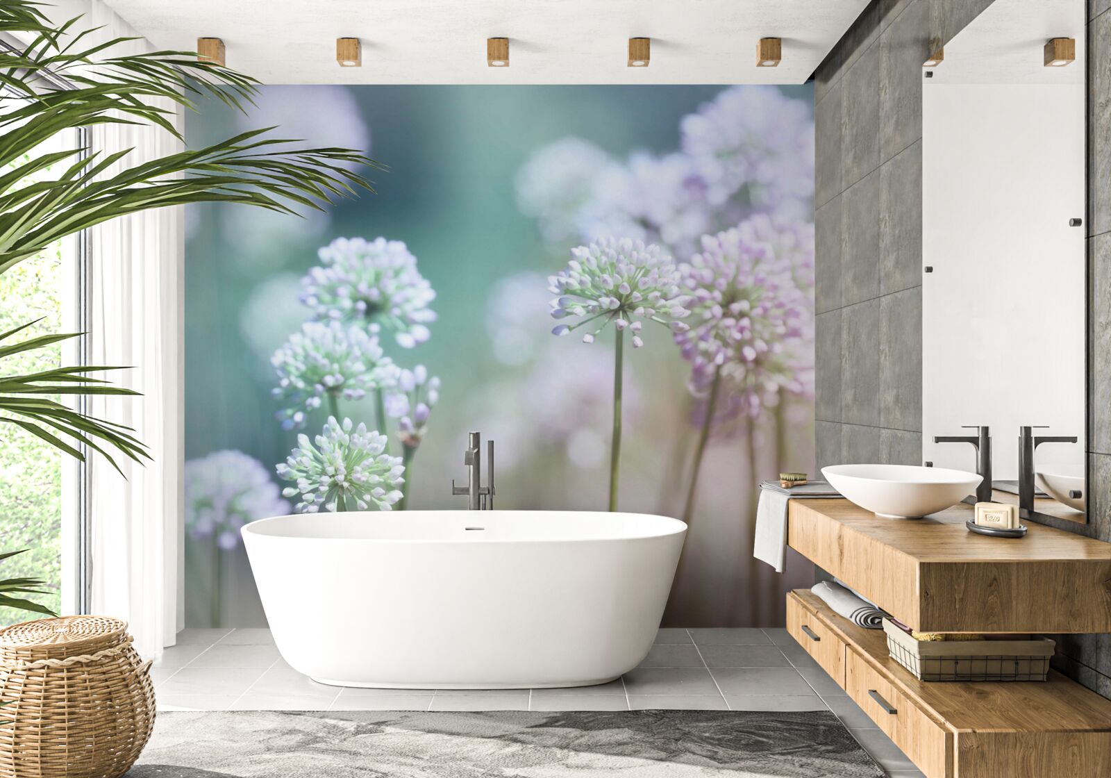 Fototapeta kvety svetlobielych šteniatok