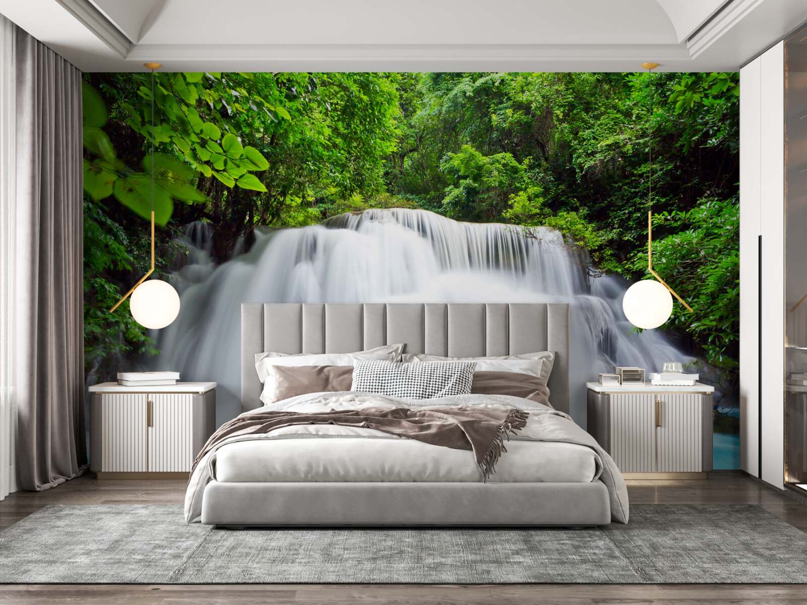 Fototapeta rýchlo padajúci vodopád upprostred lesa