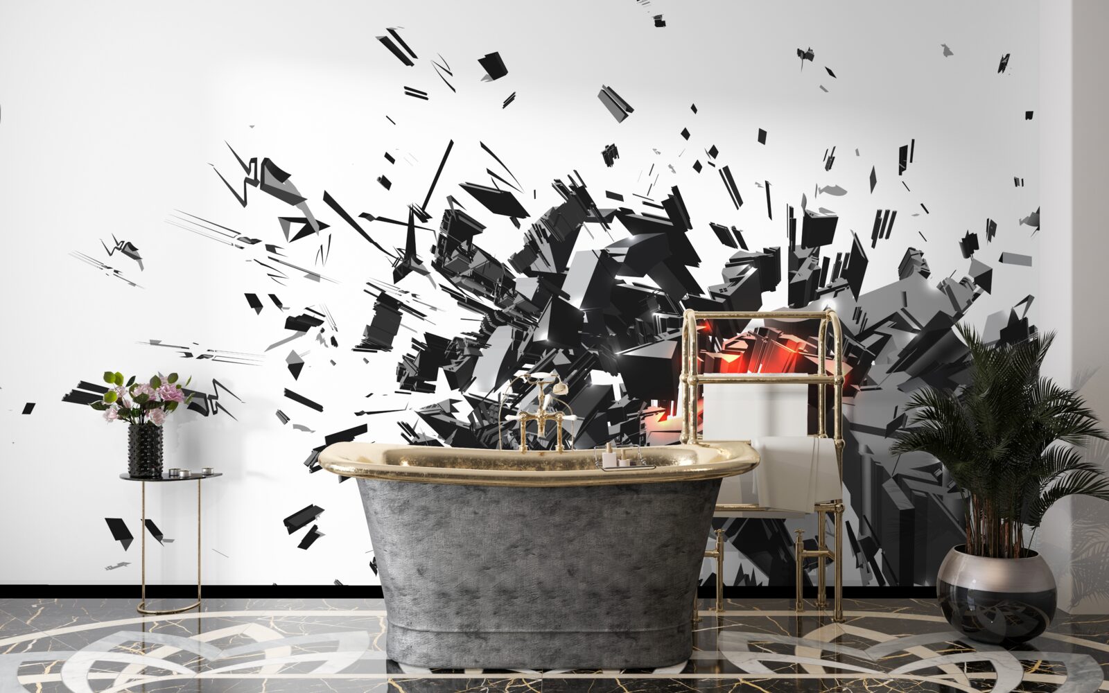 Fototapeta výbuch brúsnej farby abstraktným spôsobom