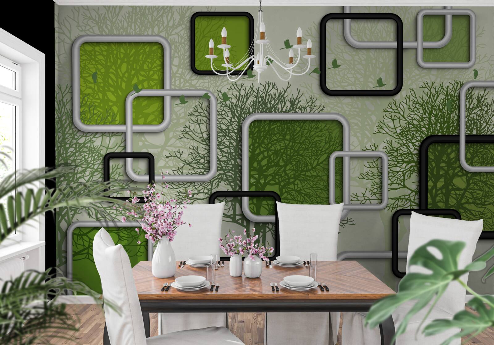 Fototapeta zelené túžby sú abstraktné obdúžniky