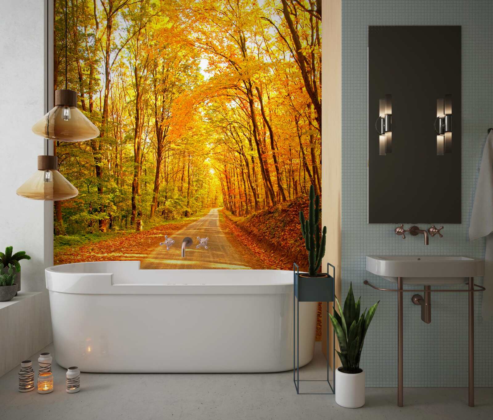 Fototapeta cesta v jesennom lese