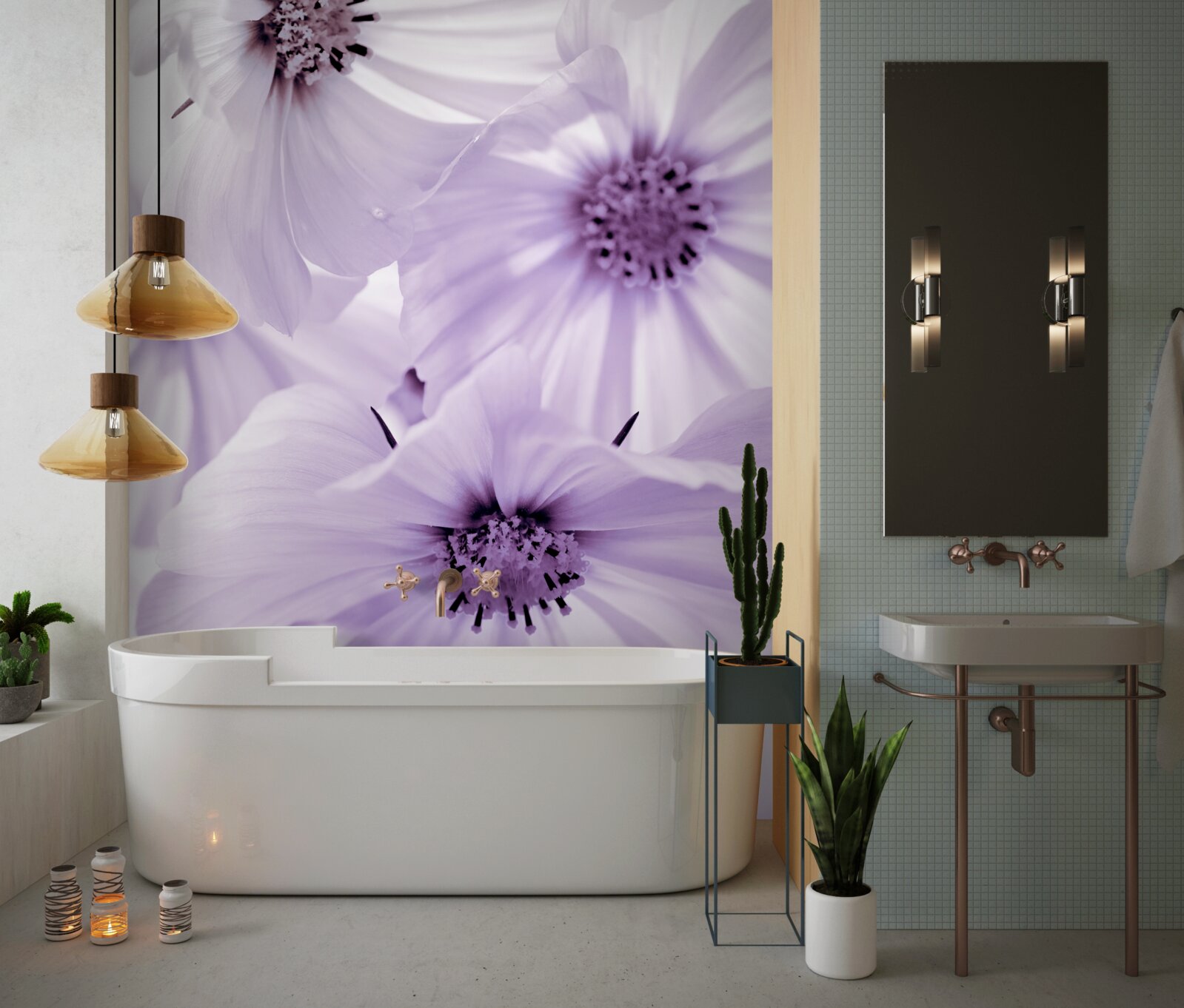 Fototapeta detail ukazuje vláknité kvety s jemnými listami