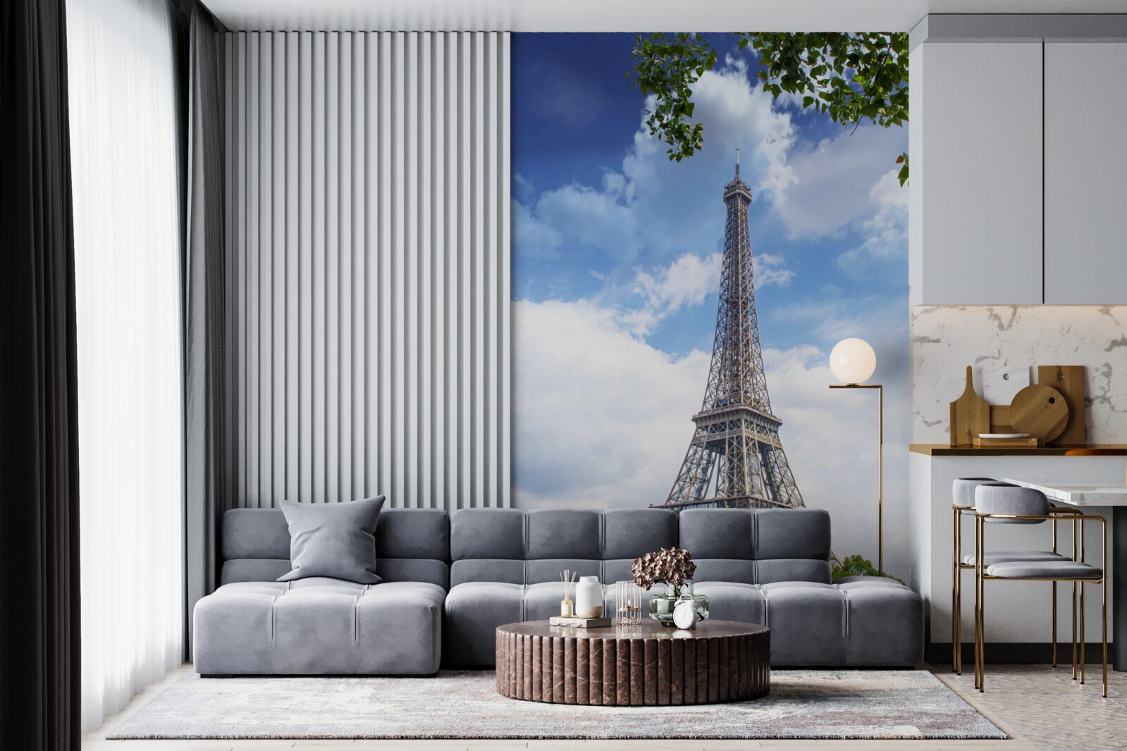 Fototapeta Eiffelova veža sa týči proti svetlému oblohe