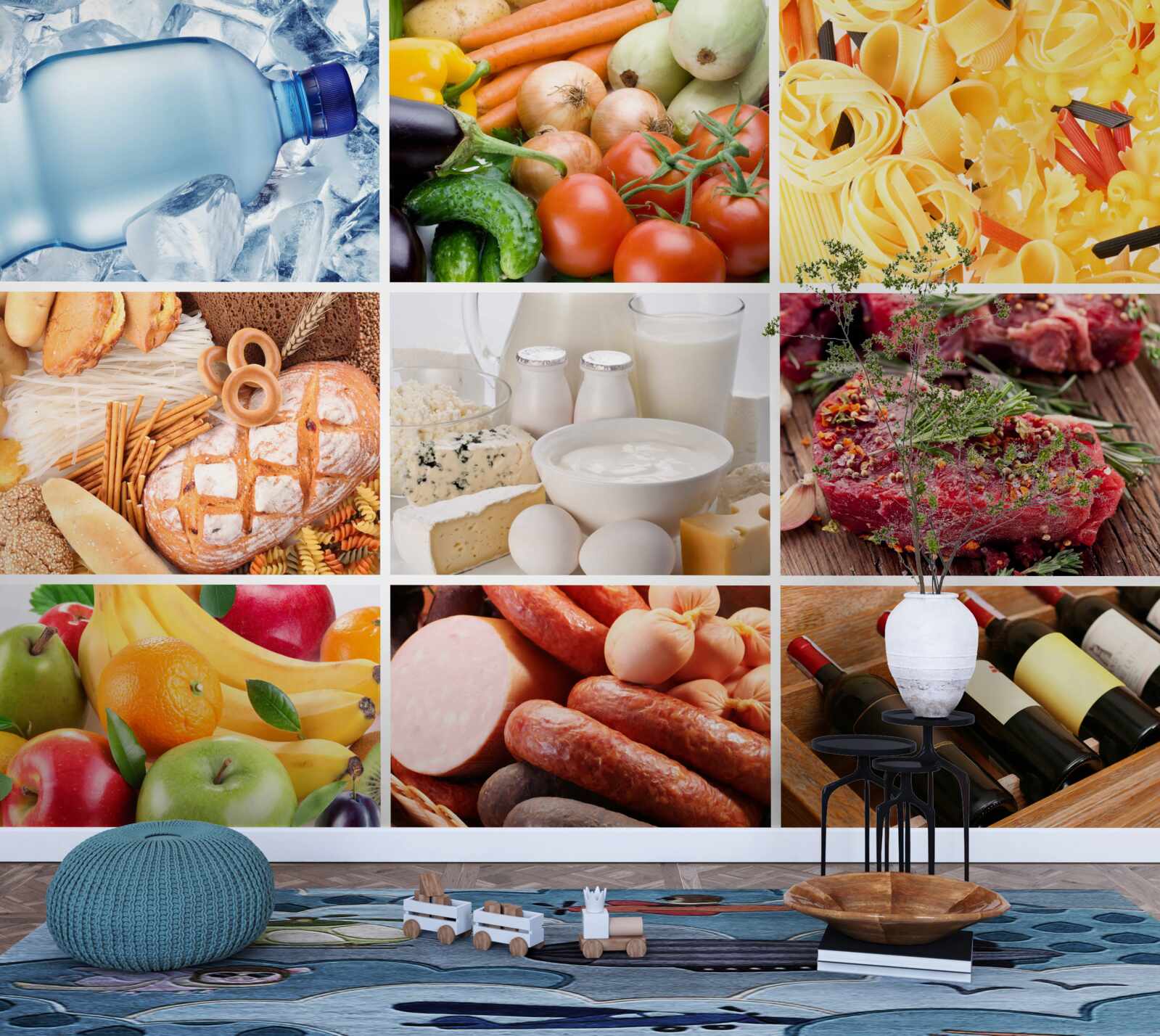 Fototapeta sortiment rôznych potravinárskych výrobkov