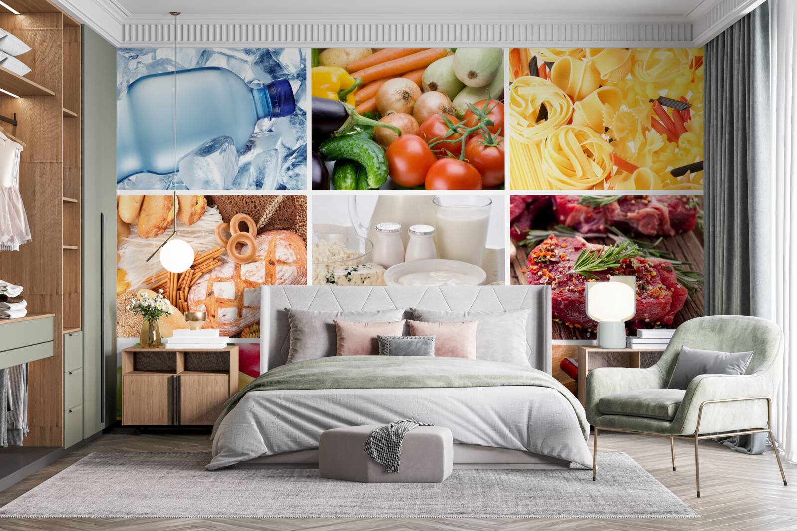 Fototapeta sortiment rôznych potravinárskych výrobkov