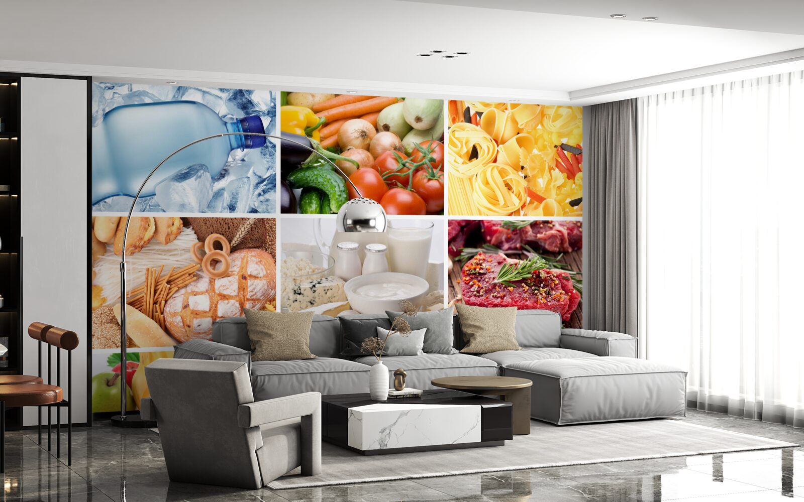 Fototapeta sortiment rôznych potravinárskych výrobkov