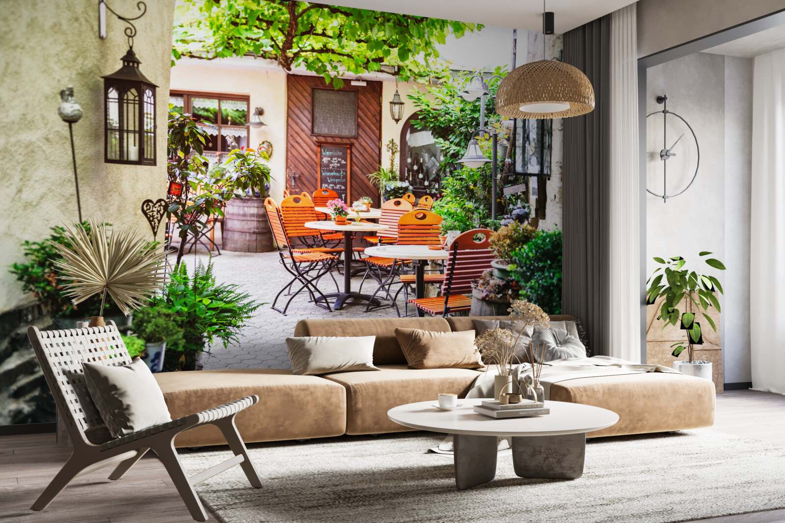 Fototapeta malá kaviareň so stolom v historickej časti mesta