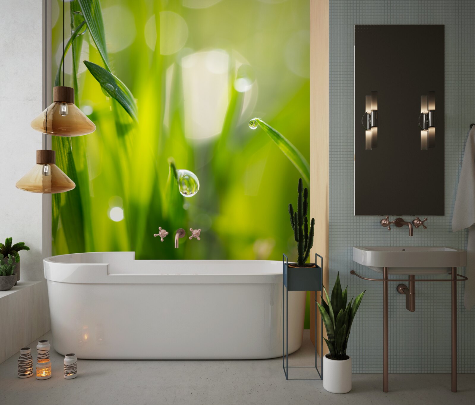 Fototapeta ranná rosa padla na trávu