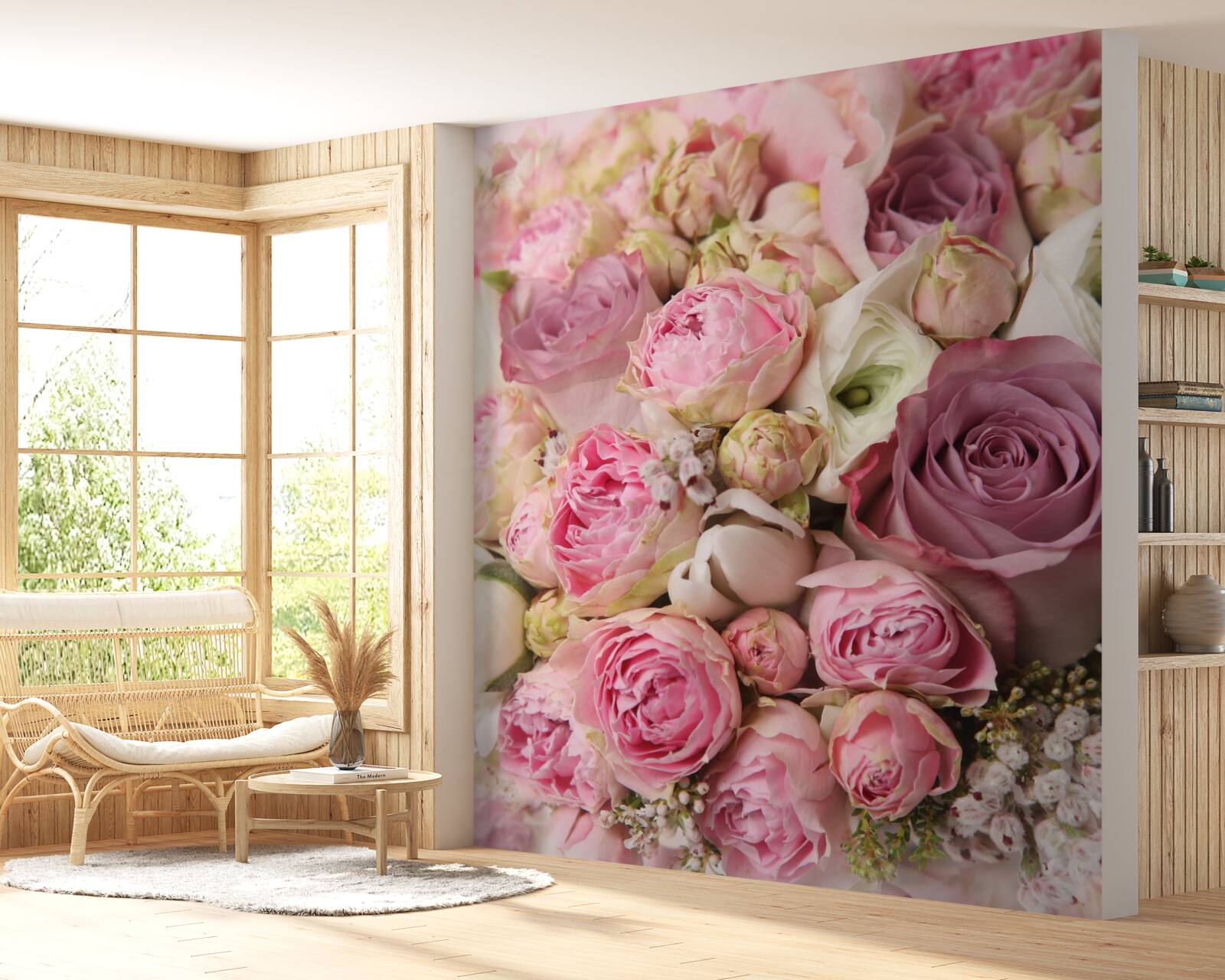 Fototapeta kompozícia ruží a tulipánov neobvyklého tvaru