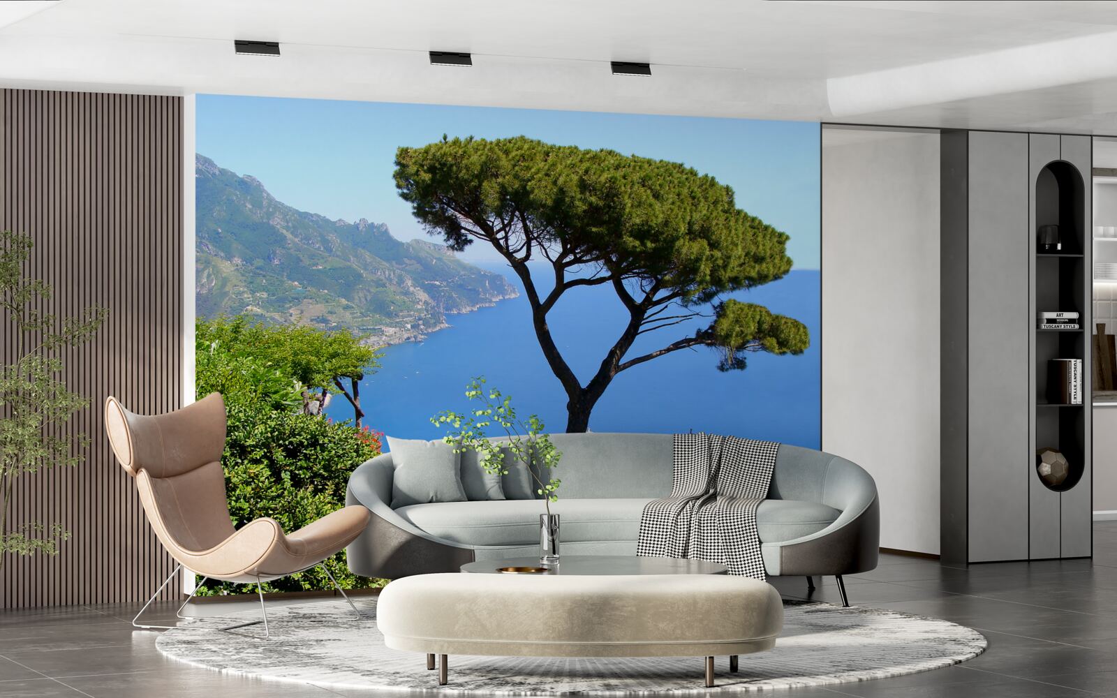 Fototapeta osamelý strom na pobreží mora